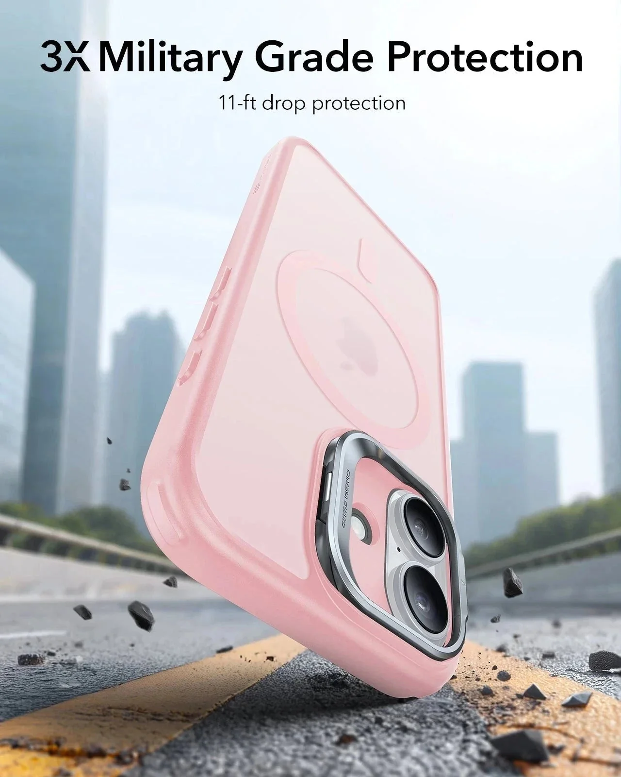 iPhone 17 Bundle Classic Hybrid Magnetic Case (Camera Control, Stash Stand) and Armorite Screen Protector - Frosted Bubblegum Pink - Image 4