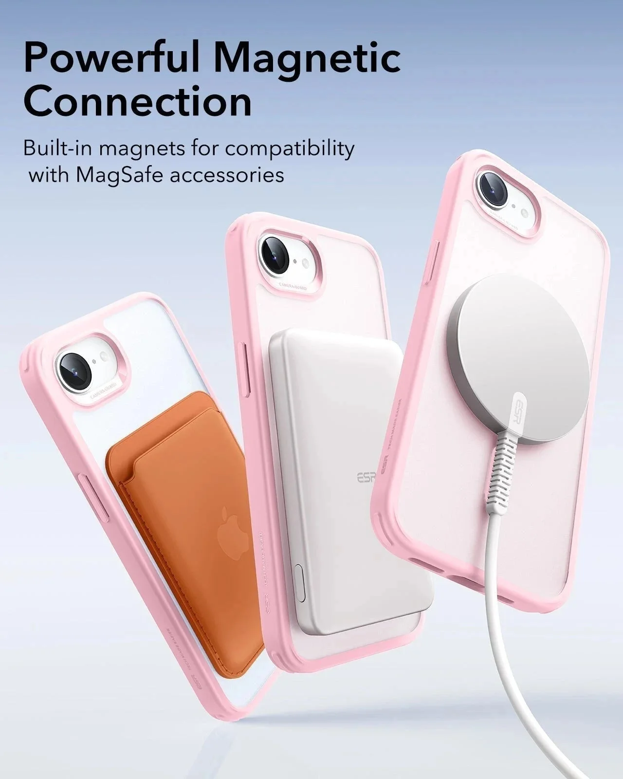 iPhone 17e Bundle Classic Hybrid Magnetic Case & Armorite® Privacy Screen Protector - Frosted Bubblegum Pink - Image 5