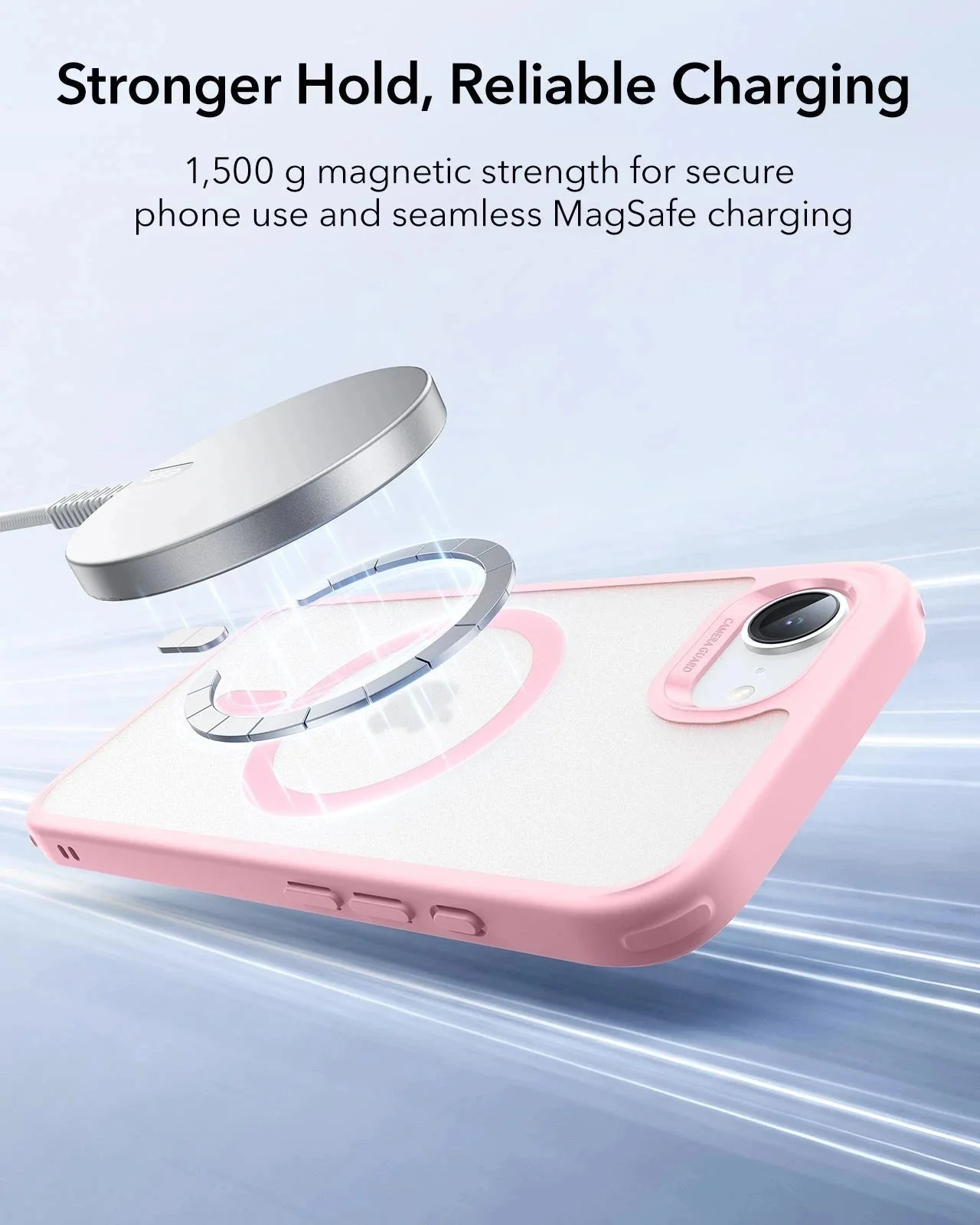 iPhone 17e Bundle Classic Hybrid Magnetic Case & Armorite® Privacy Screen Protector - Frosted Bubblegum Pink - Image 6