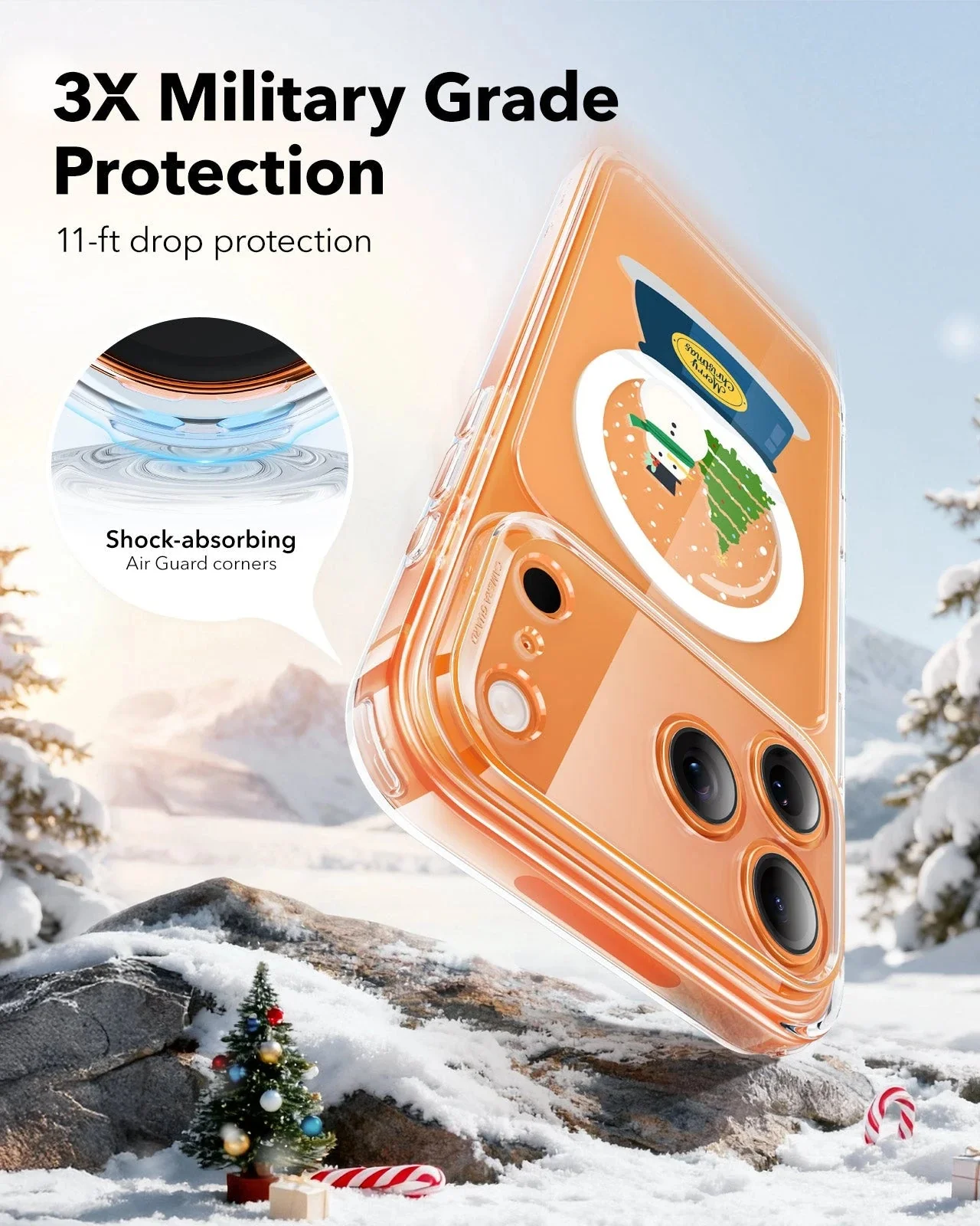 iPhone 17 Pro Classic Hybrid Magnetic Case (Camera Control) - Christmas Globe - Image 5