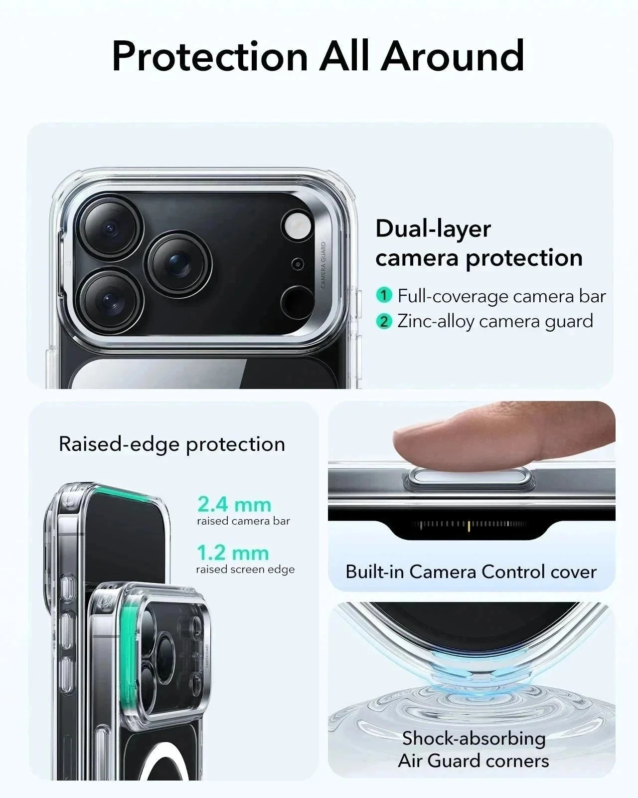 iPhone 17 Pro Bundle Classic Hybrid Magnetic Case (Camera Control, Stash Stand) and Armorite Privacy Screen Protector - Clear - Image 4