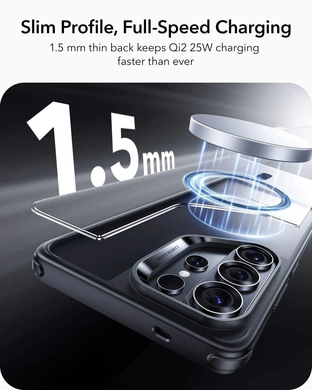 Galaxy S26 Ultra Bundle Classic Hybrid Magnetic Case and Armorite® Pro Privacy Screen Protector - Clear Black - Image 7
