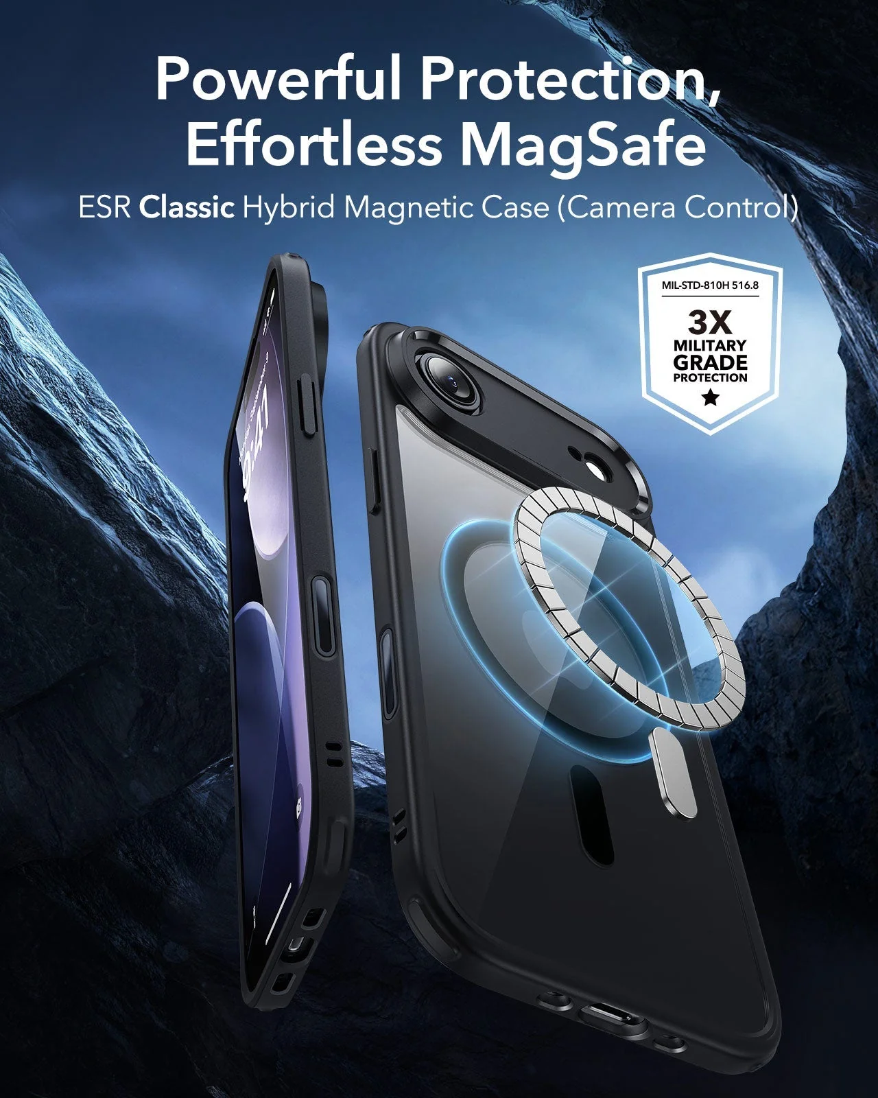 iPhone Air Classic Hybrid Magnetic Case (Camera Control) - Clear Black - Image 2