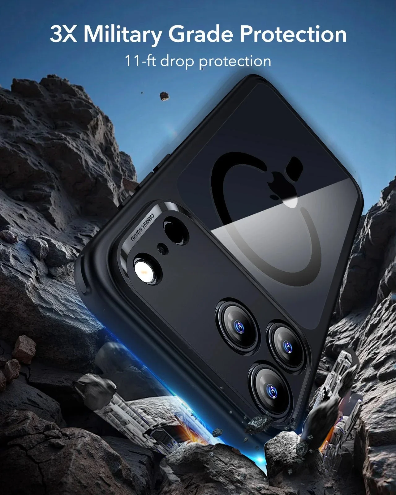 iPhone 17 Pro Max Classic Hybrid Magnetic Case (Camera Control) - Clear Black - Image 4