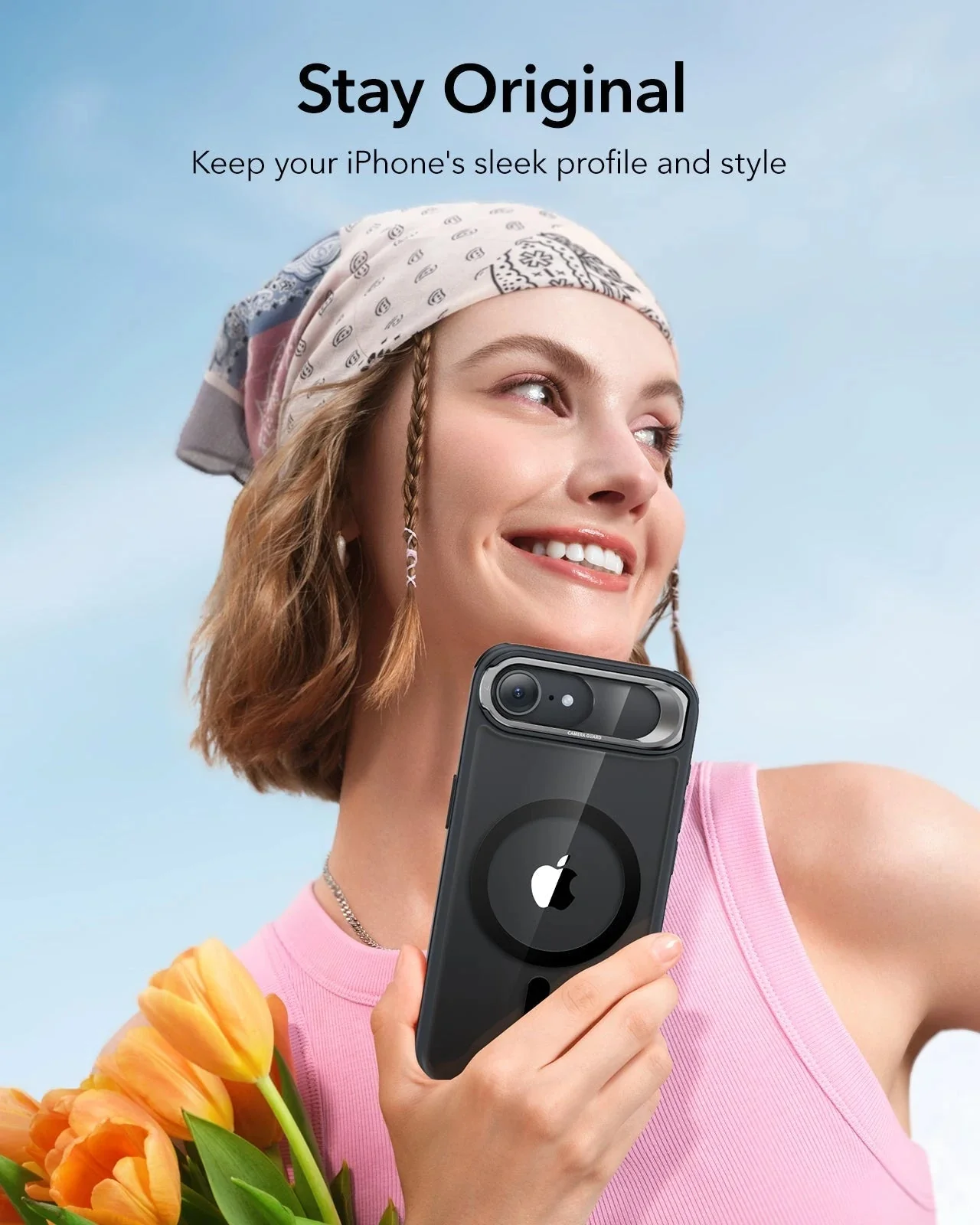 iPhone 17e Classic Hybrid Magnetic Case (Stash Stand) - Clear Black - Image 8
