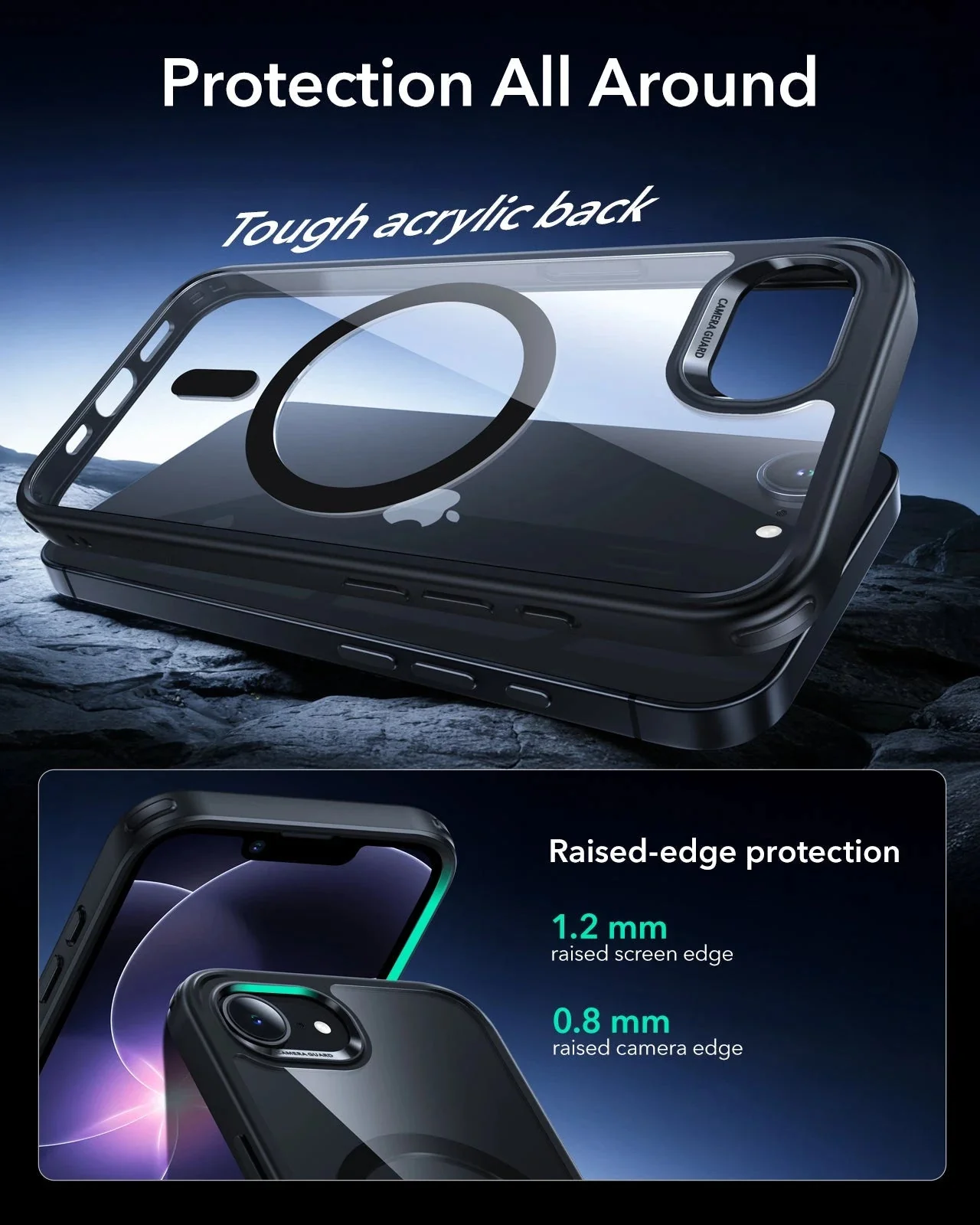 iPhone 17e Bundle Classic Hybrid Magnetic Case & Armorite® Screen Protector - Clear Black - Image 3