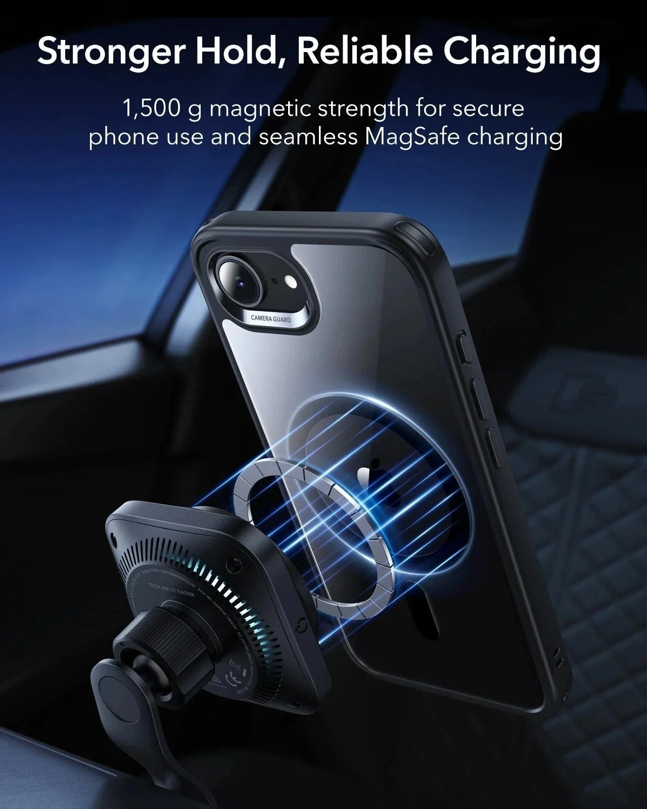 iPhone 17e Bundle Classic Hybrid Magnetic Case & Armorite® Privacy Screen Protector - Clear Black - Image 6
