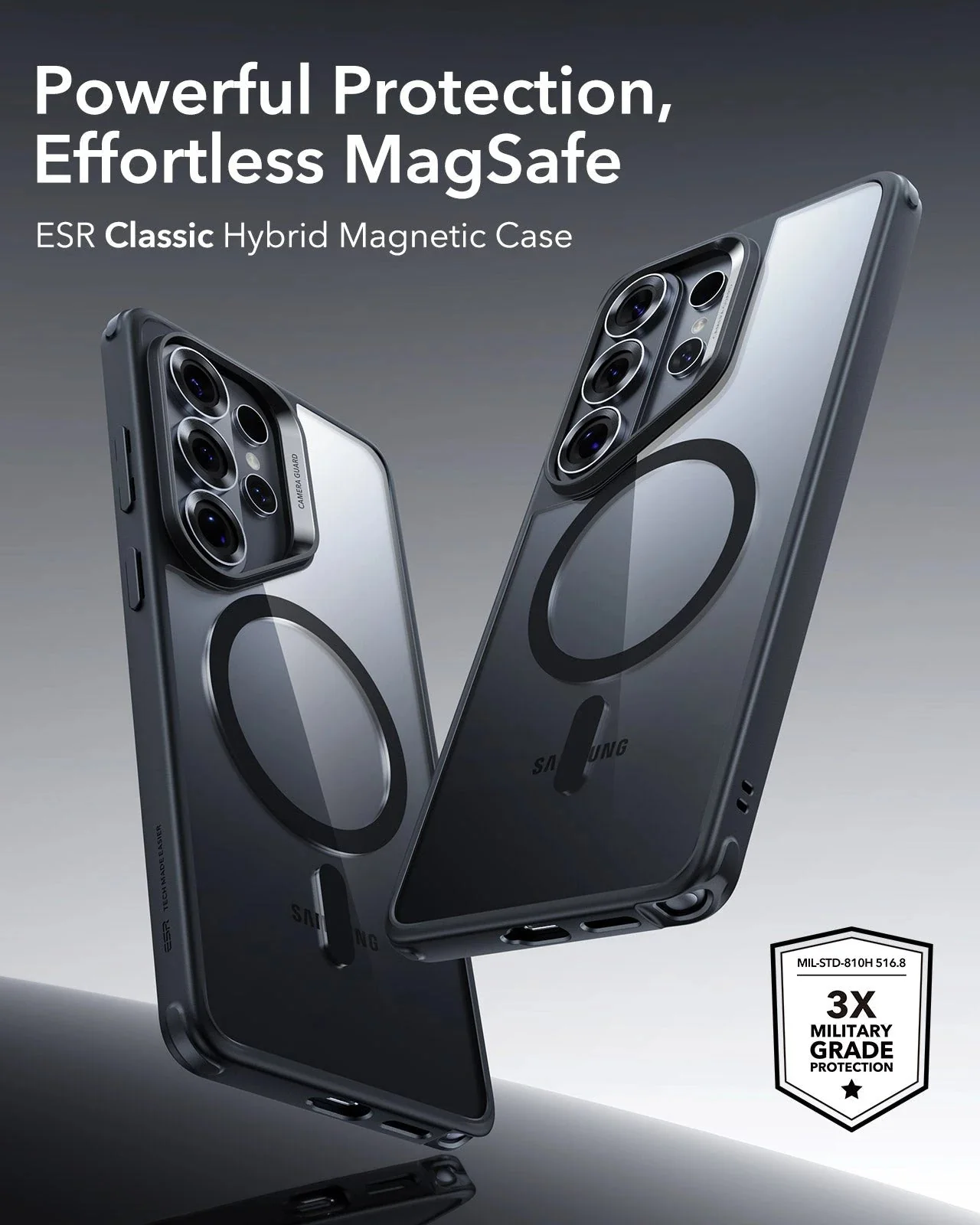 Galaxy S26 Ultra Classic Hybrid Magnetic Case - Clear Black - Image 2