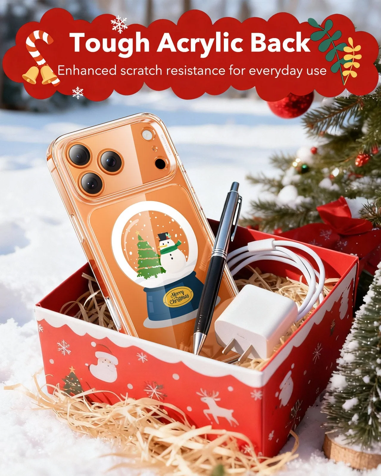 iPhone 17 Pro Max Classic Hybrid Magnetic Case (Camera Control) - Christmas Globe - Image 7