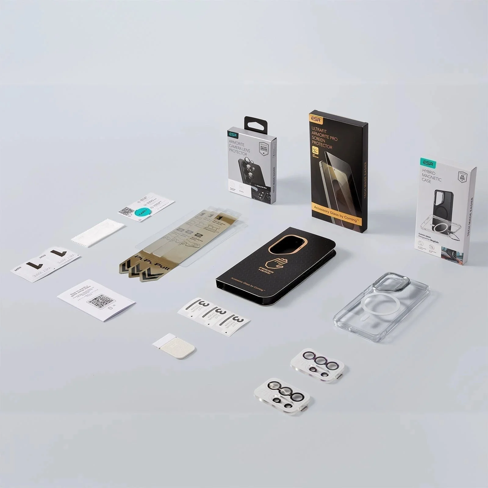 Galaxy S26 Ultra Bundle Classic Hybrid Magnetic Case (Stash Stand) and Armorite® Pro Screen Protector - Clear - Image 2