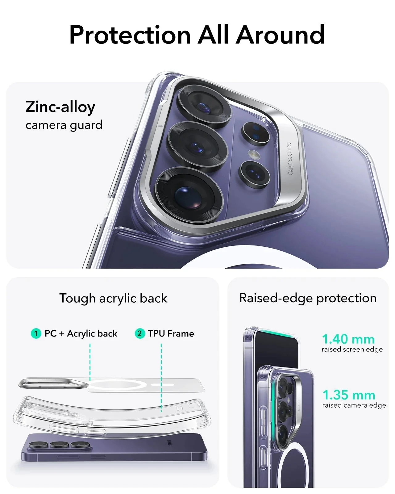 Galaxy S26 Ultra Bundle Classic Hybrid Magnetic Case (Stash Stand) and Armorite® Pro Screen Protector - Clear - Image 3