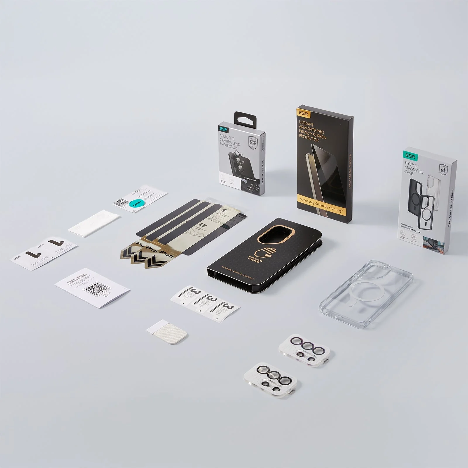 Galaxy S26 Ultra Bundle Classic Hybrid Magnetic Case and Armorite® Pro Privacy Screen Protector - Clear - Image 2
