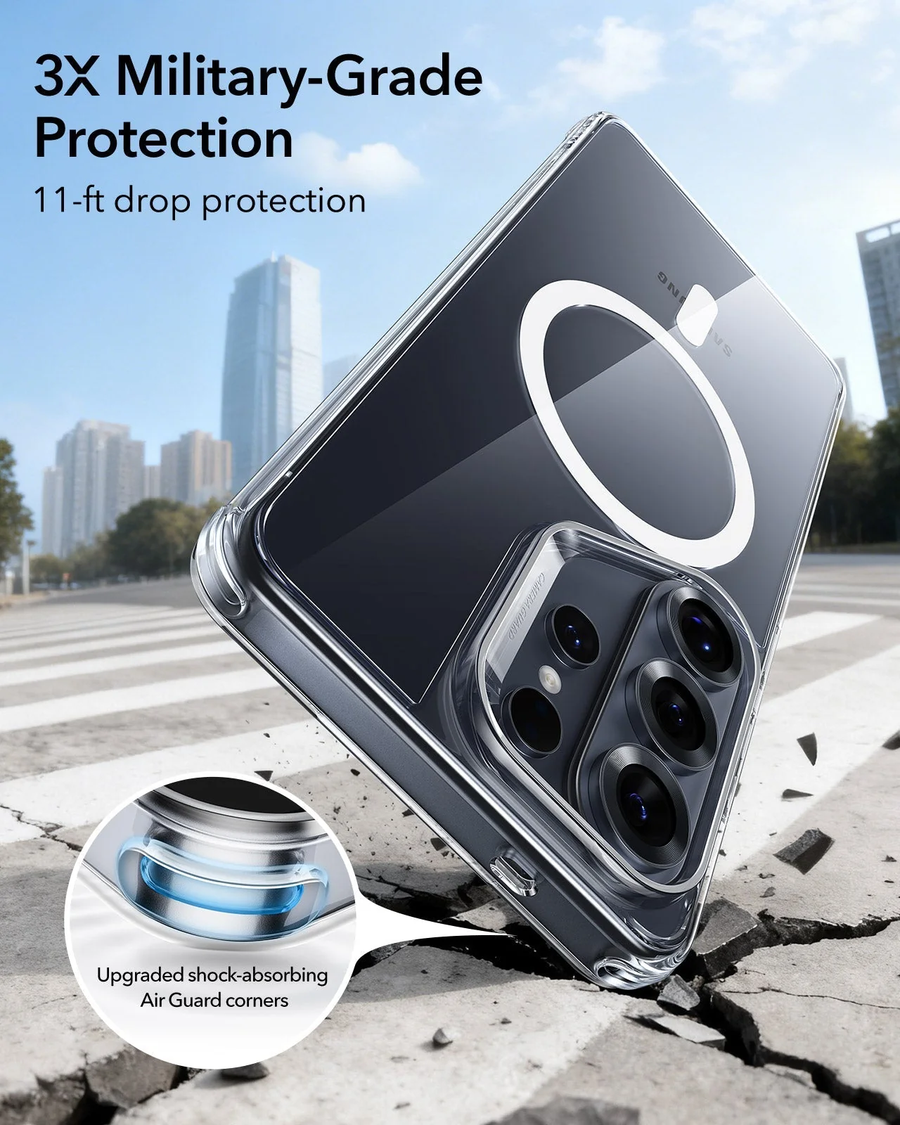 Galaxy S26 Ultra Bundle Classic Hybrid Magnetic Case and Armorite® Pro Privacy Screen Protector - Clear - Image 3
