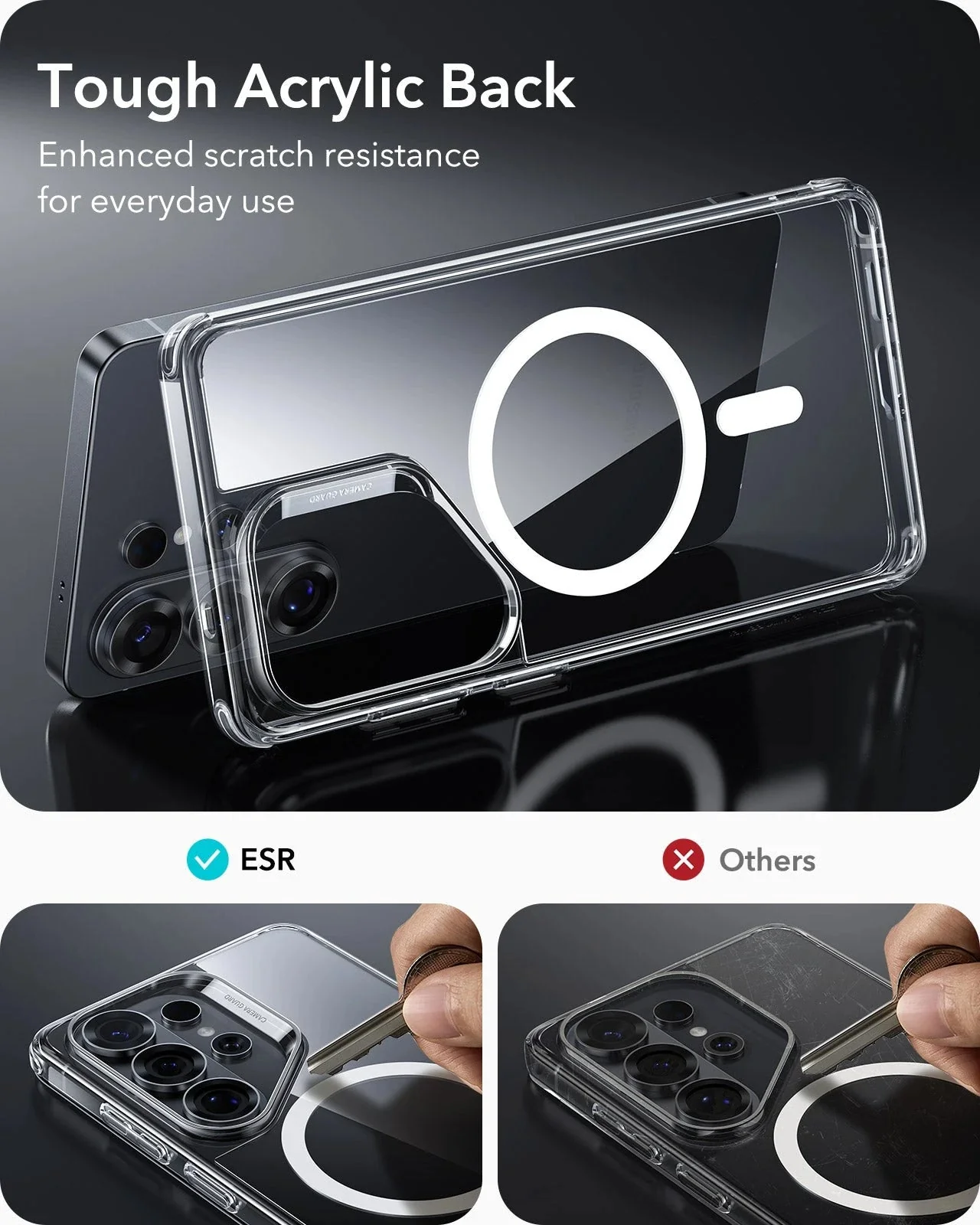 Galaxy S26 Ultra Bundle Classic Hybrid Magnetic Case and Armorite® Pro Privacy Screen Protector - Clear - Image 5