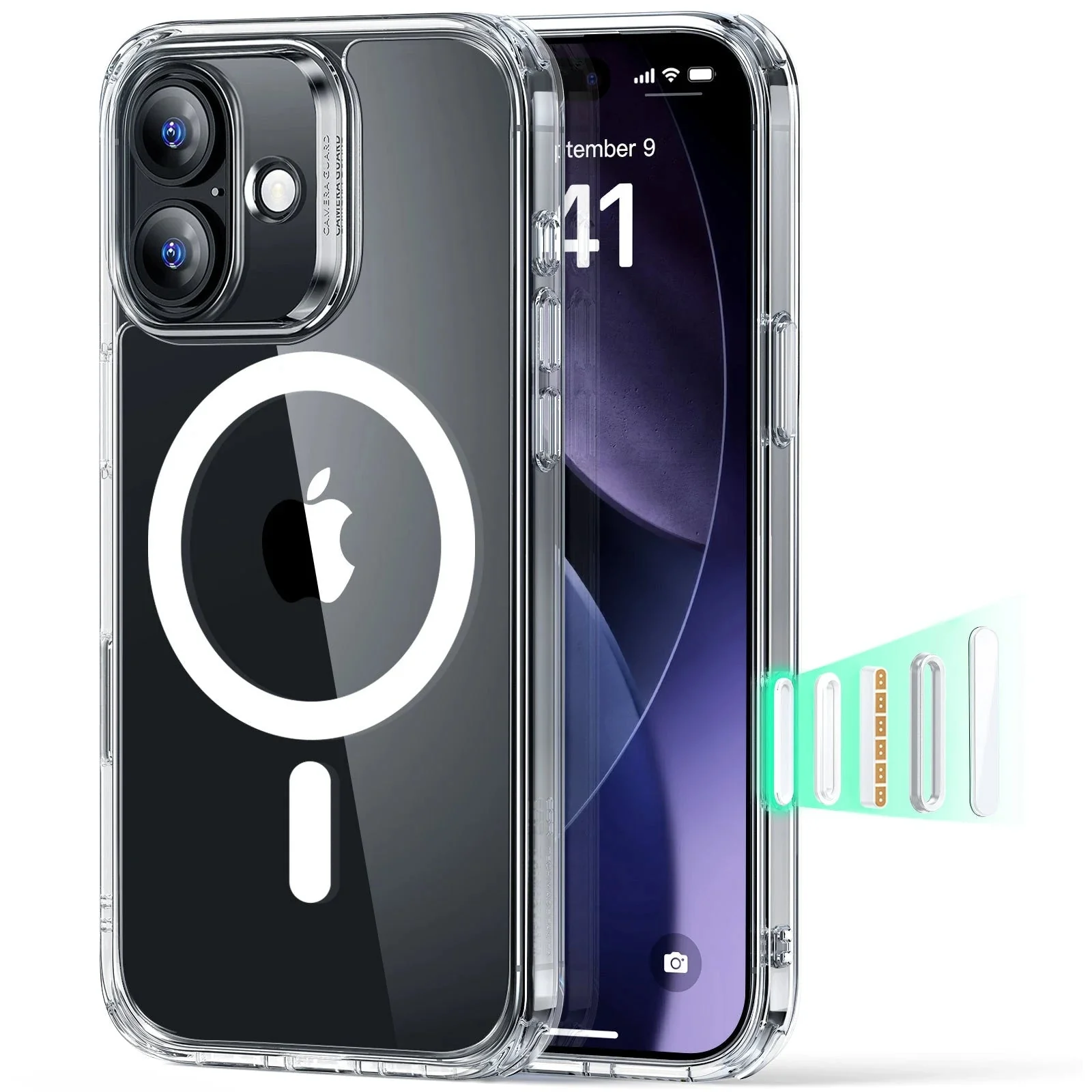 iPhone 17 Classic Hybrid Magnetic Case (Camera Control) - Clear