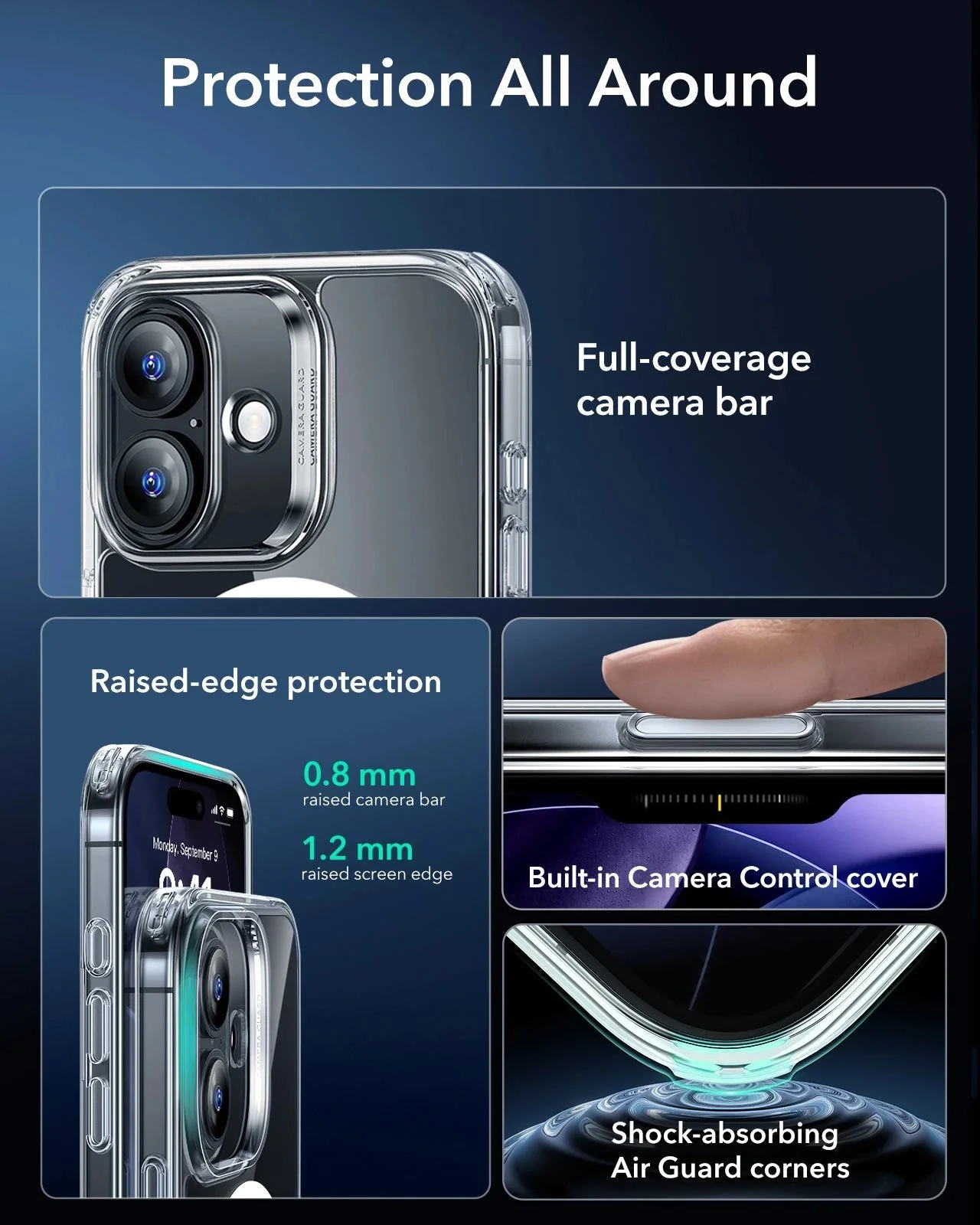 iPhone 17 Classic Hybrid Magnetic Case (Camera Control) - Clear - Image 3