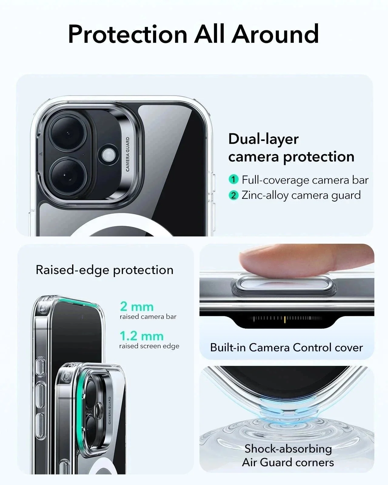 iPhone 17 Classic Hybrid Magnetic Case (Camera Control, Stash Stand) - Clear - Image 4