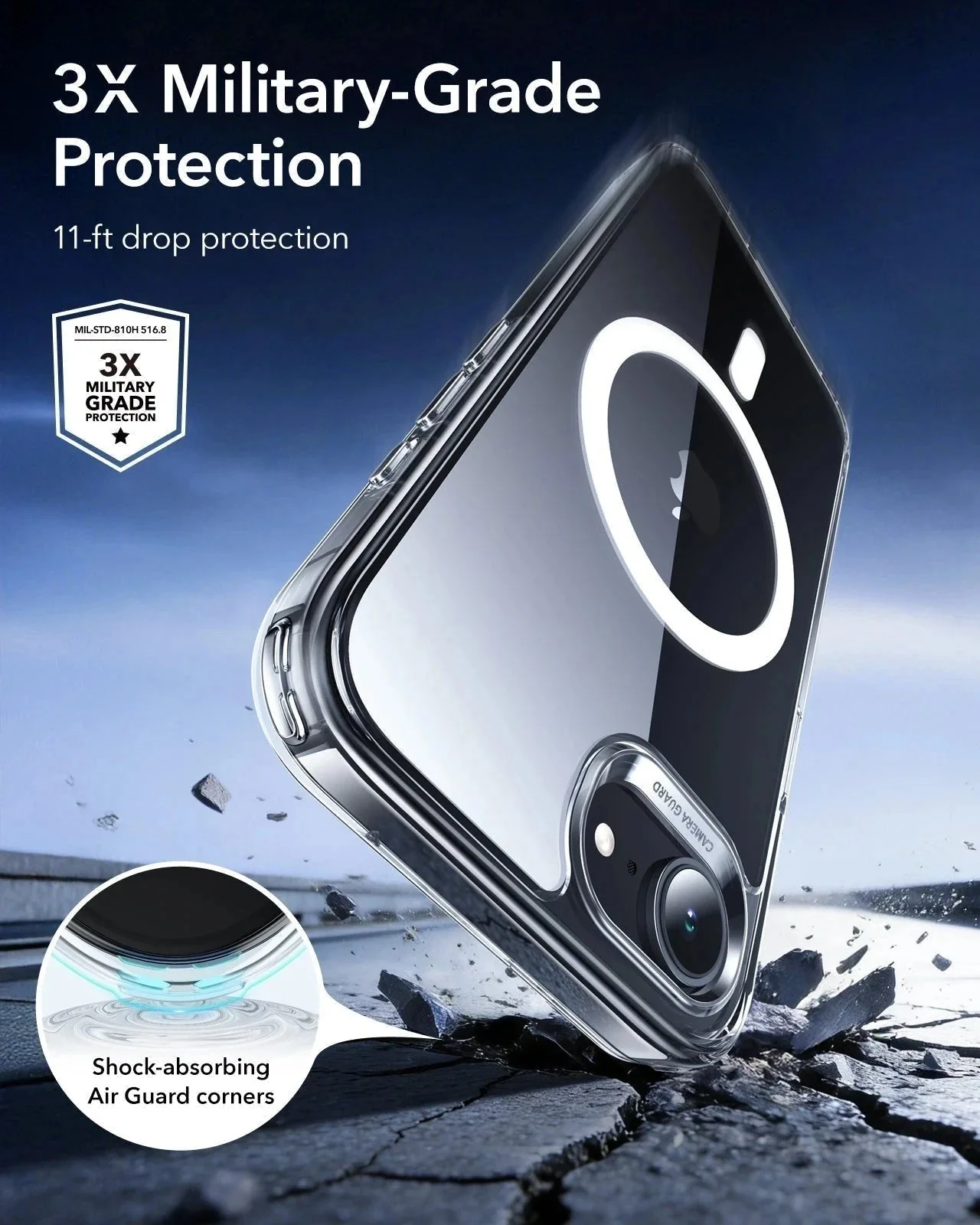 iPhone 17e Bundle Classic Hybrid Magnetic Case & Armorite® Screen Protector - Clear - Image 3