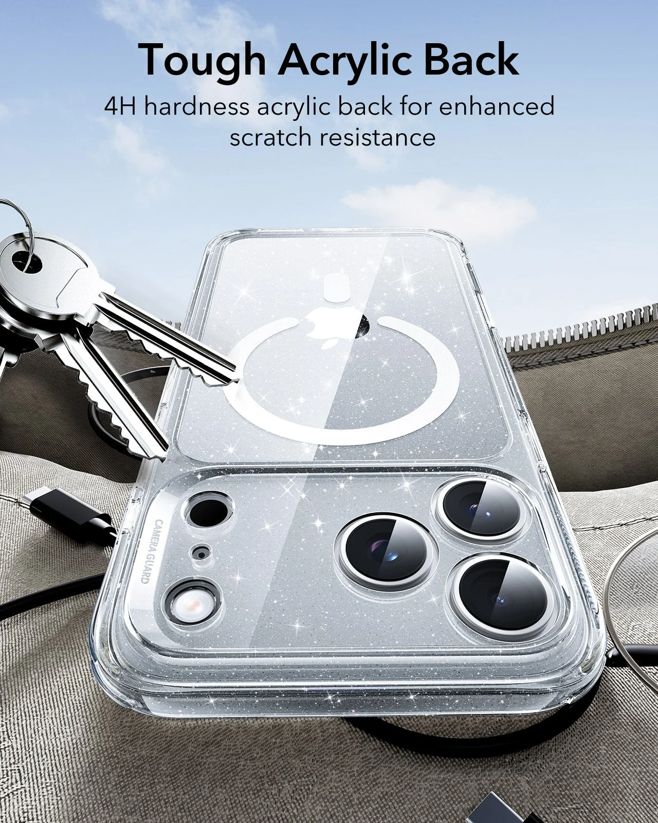 iPhone 17 Pro Max Classic Hybrid Magnetic Case (Camera Control) - Clear Shimmer - Image 7