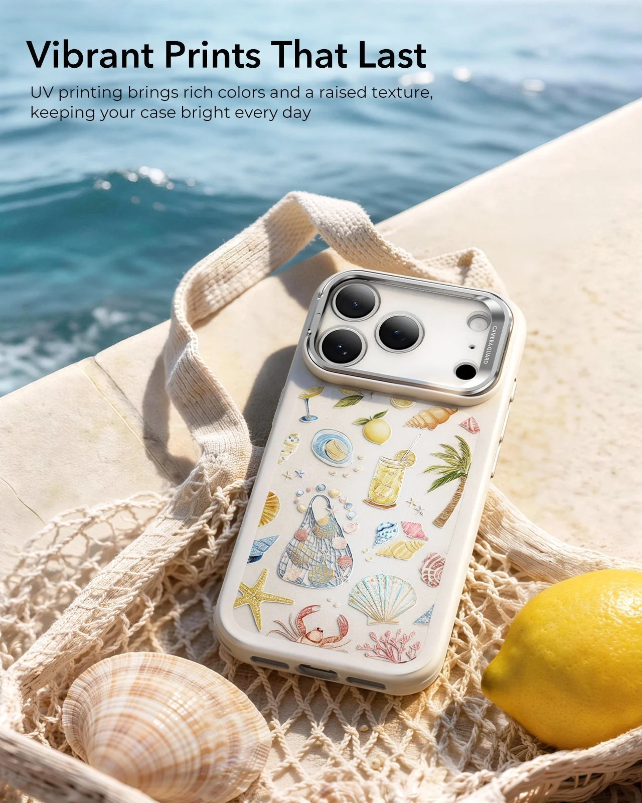 iPhone 17 Pro Max Classic Hybrid Magnetic Case (Camera Control, Stash Stand) - Coastal Summer - Image 8