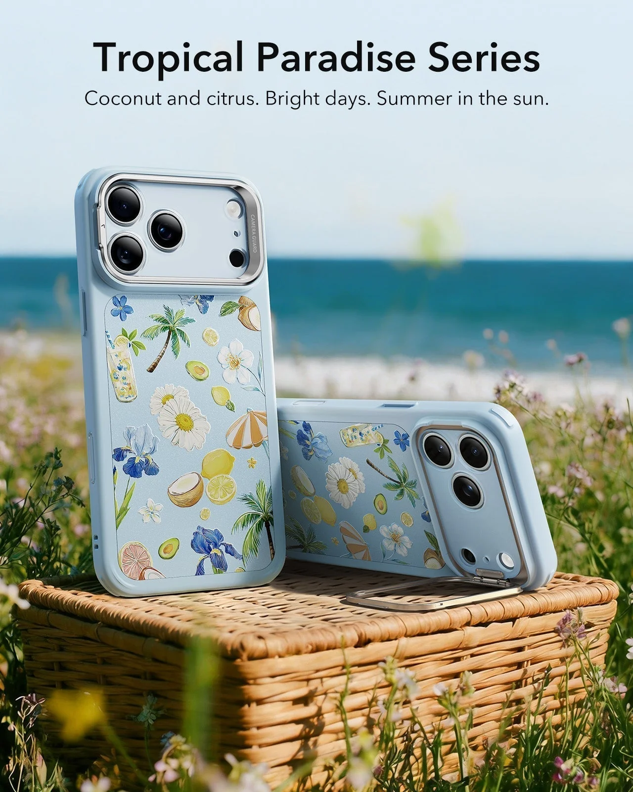 iPhone 17 Pro Classic Hybrid Magnetic Case (Camera Control, Stash Stand) - Tropical Paradise - Image 3