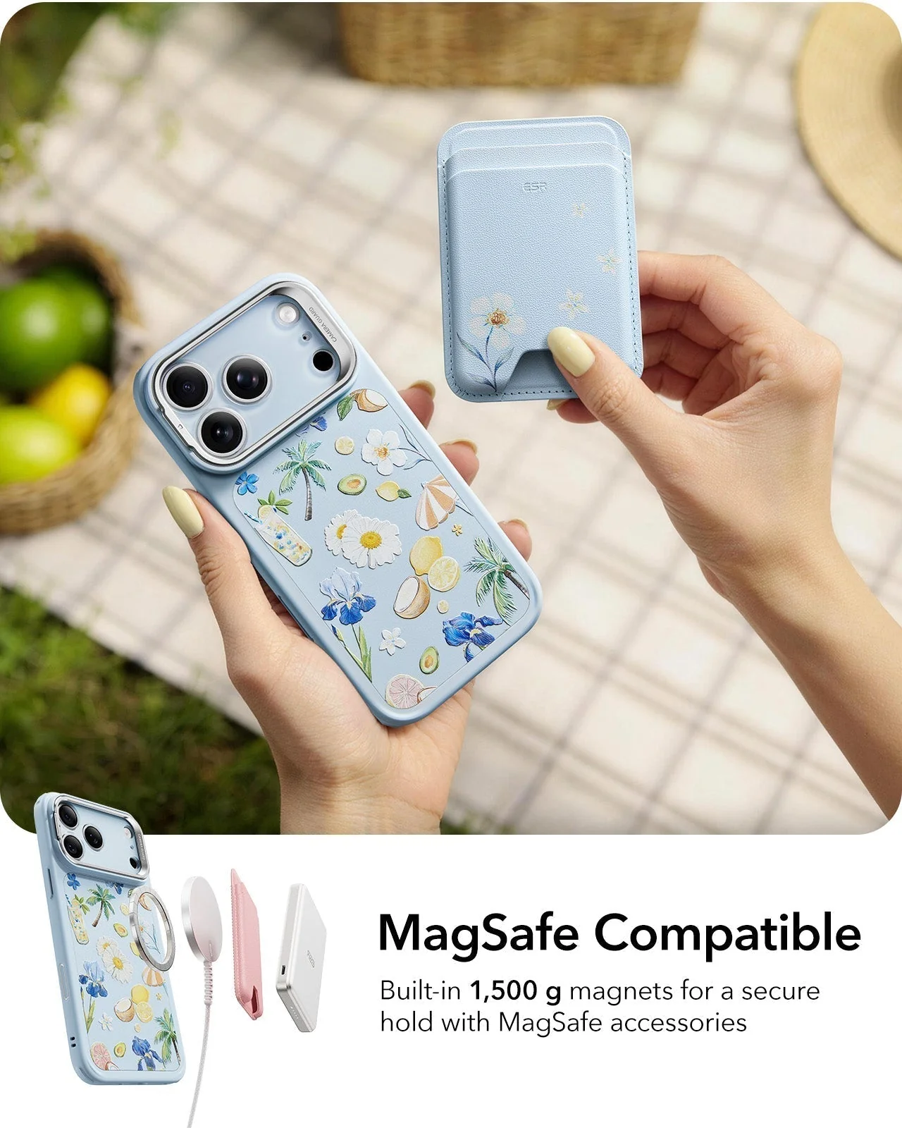 iPhone 17 Pro Classic Hybrid Magnetic Case (Camera Control, Stash Stand) - Tropical Paradise - Image 6
