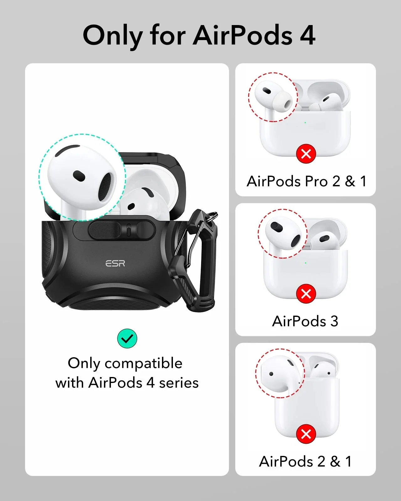 Cyber FlickLock Everyday-Carry Bundle for AirPods 4 - Black - Image 3