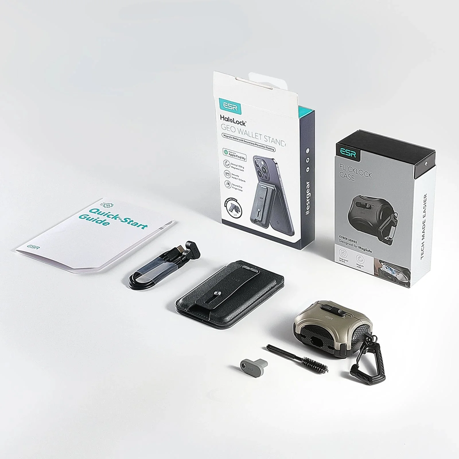 Cyber FlickLock Everyday-Carry Bundle for AirPods Pro (2023/2022/2019) - Forest Green - Image 2