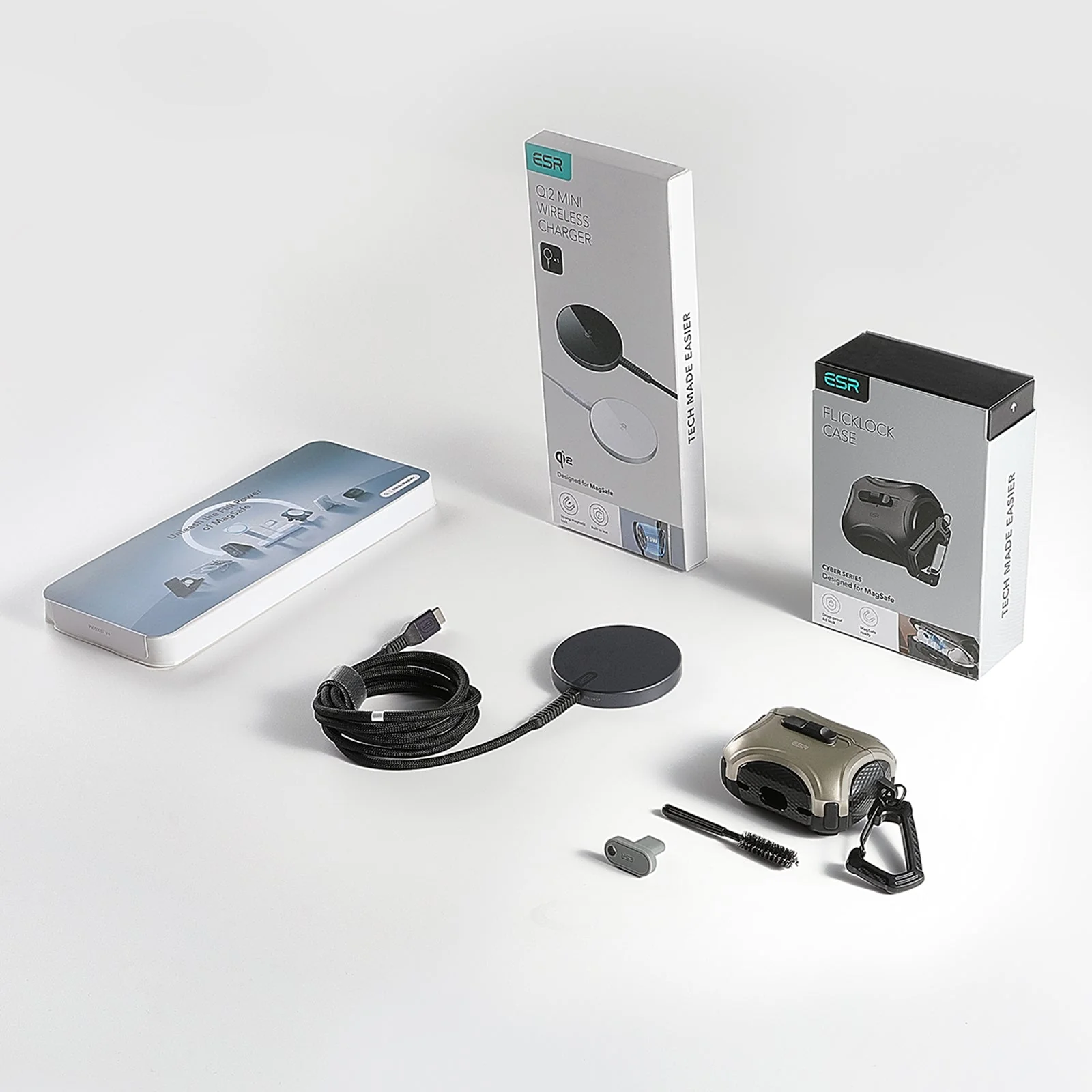 Cyber FlickLock Snap-and-Charge Bundle for AirPods Pro (2023/2022/2019) - Forest Green - Image 2