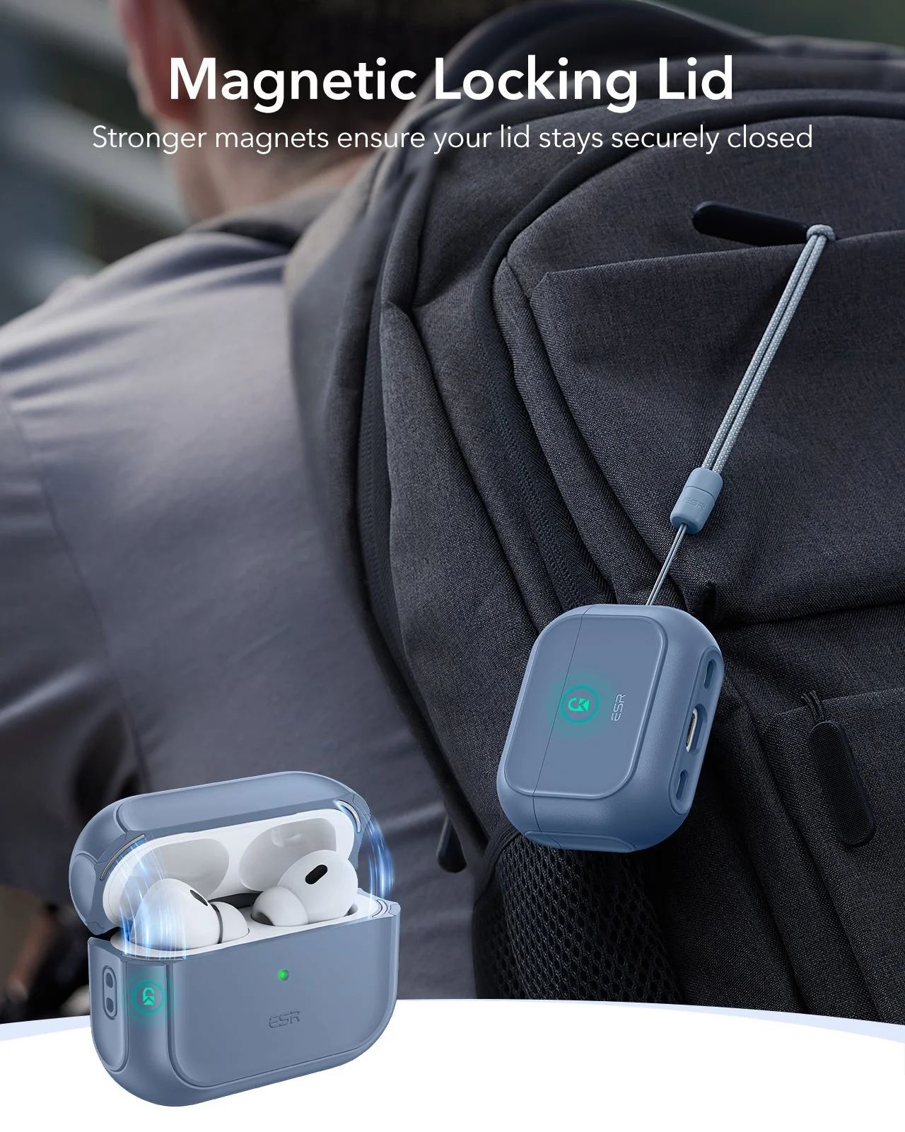 AirPods Pro 3 Orbit Hybrid Magnetic Case - Dark Blue - Image 7