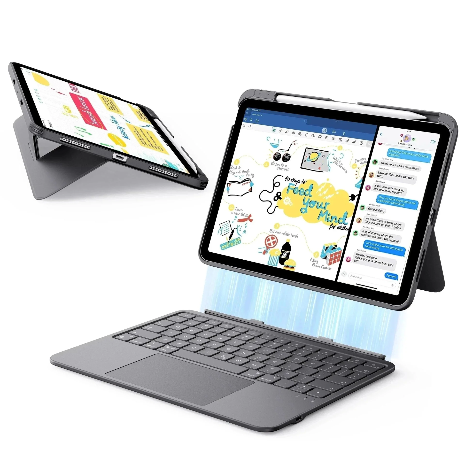 iPad Air 11" (2024) Flex Keyboard Case (Detachable)- US Layout-Dark Gray - Image 3