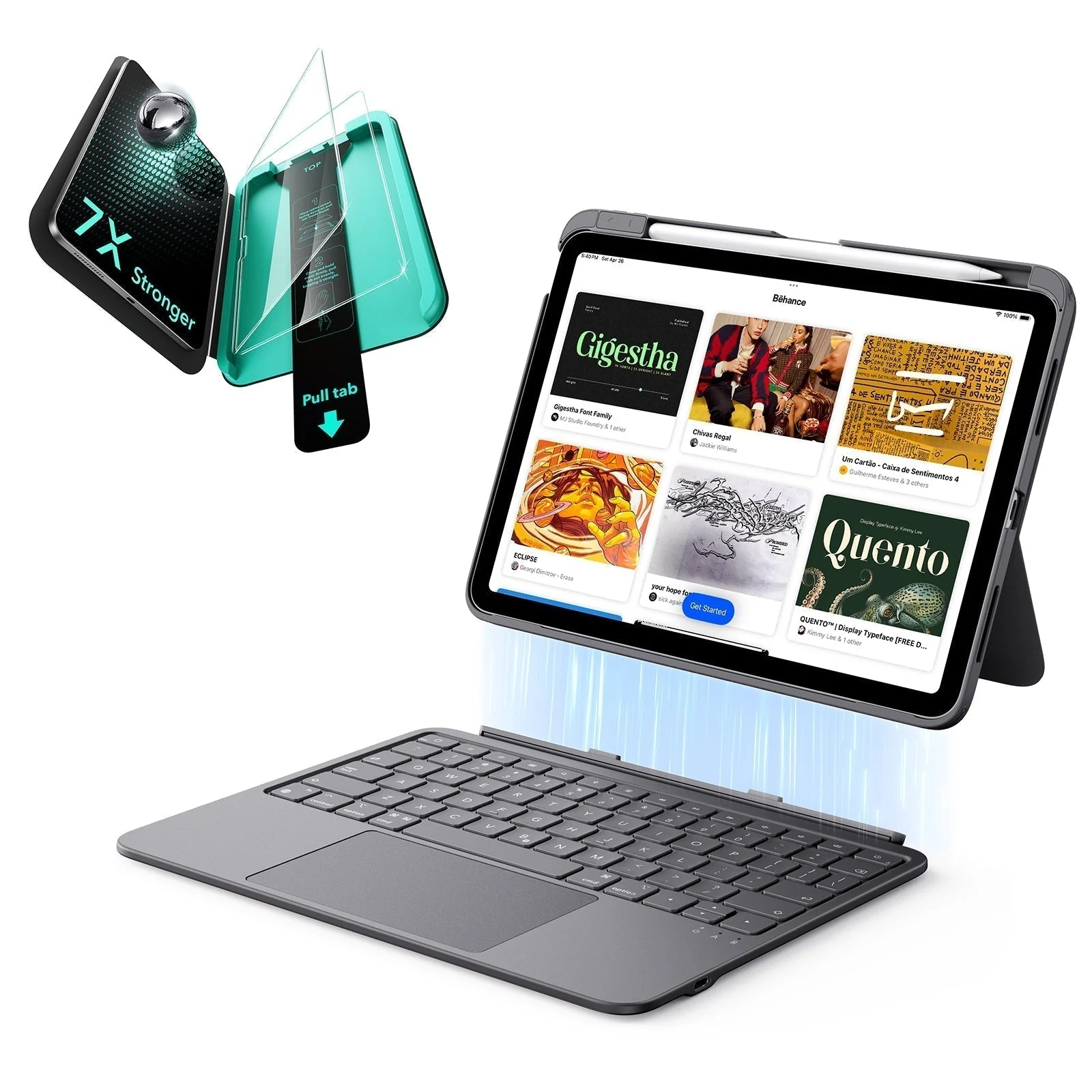 iPad Air 11" (2025) Flex Keyboard Case (Detachable) Protection Bundle- US Layout-Dark Gray