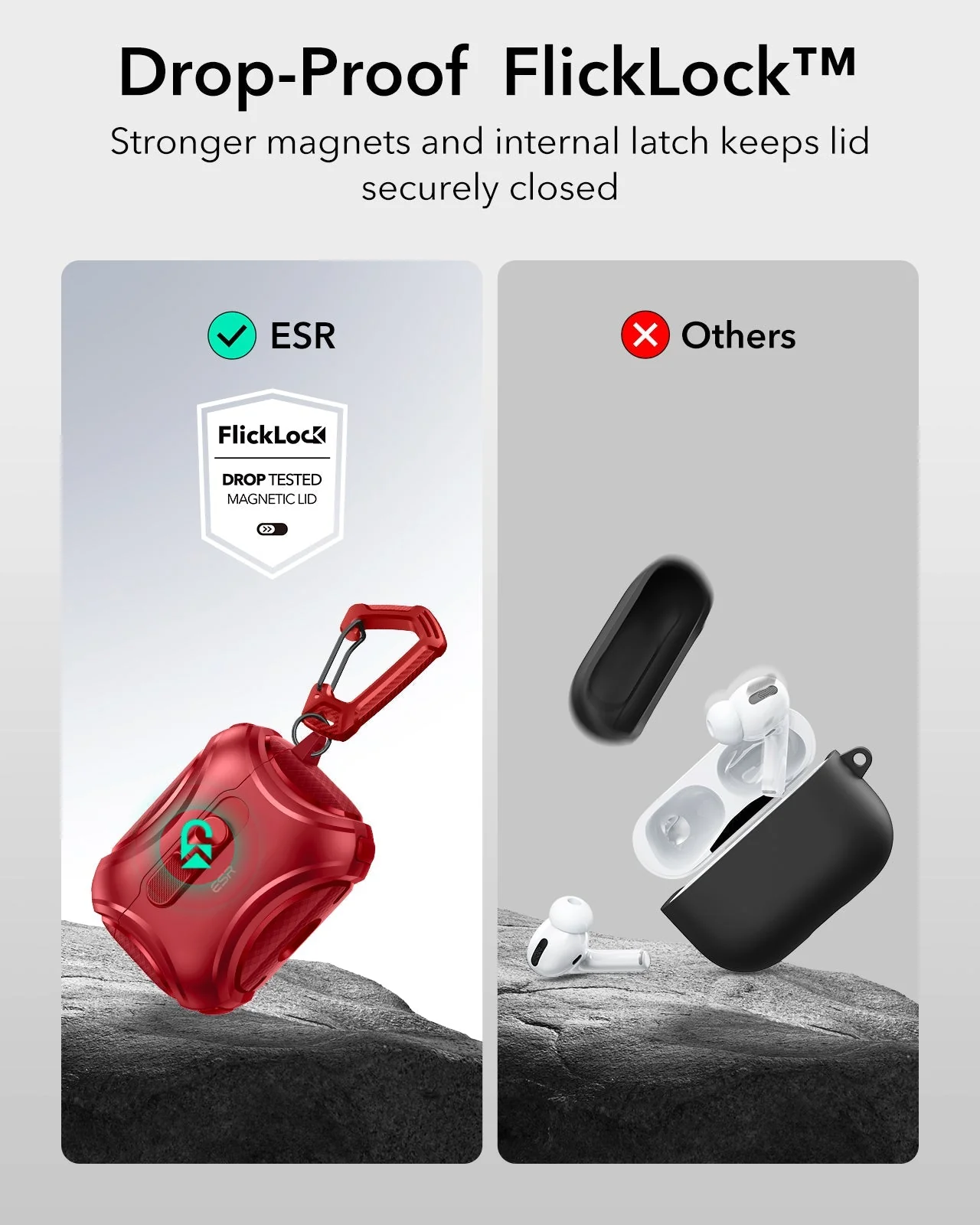 AirPods Pro 3 Cyber FlickLock Magnetic Case - Dark Red - Image 4