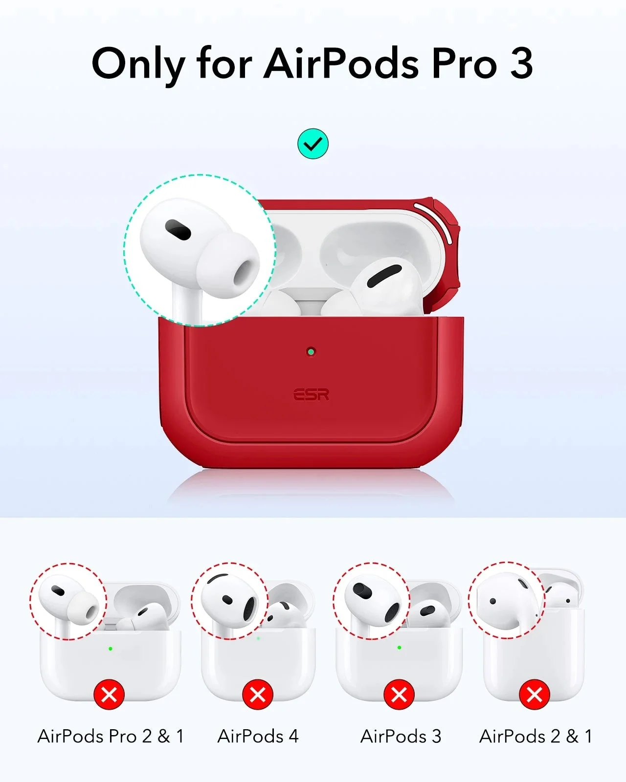 AirPods Pro 3 Orbit Hybrid Magnetic Case - Dark Red - Image 2