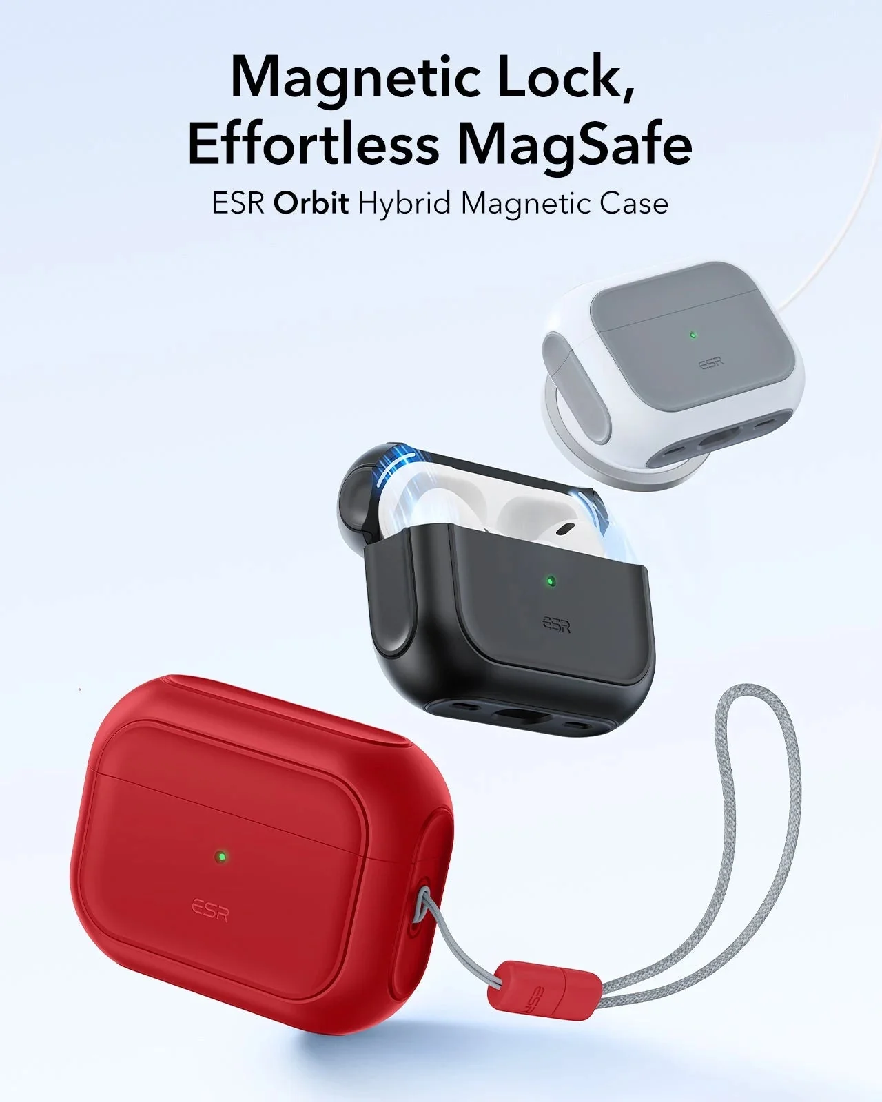 AirPods Pro 3 Orbit Hybrid Magnetic Case - Dark Red - Image 3