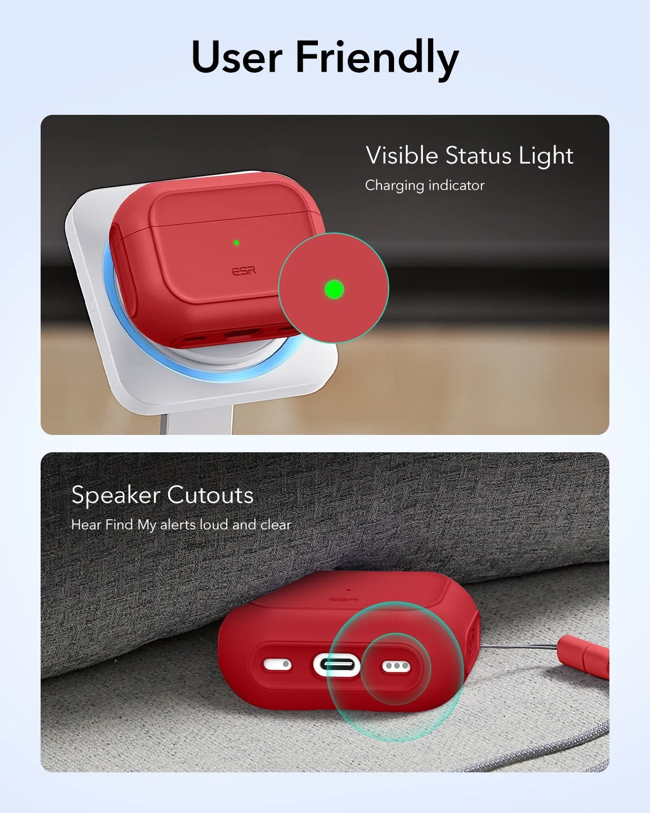 AirPods Pro 3 Orbit Hybrid Magnetic Case - Dark Red - Image 9