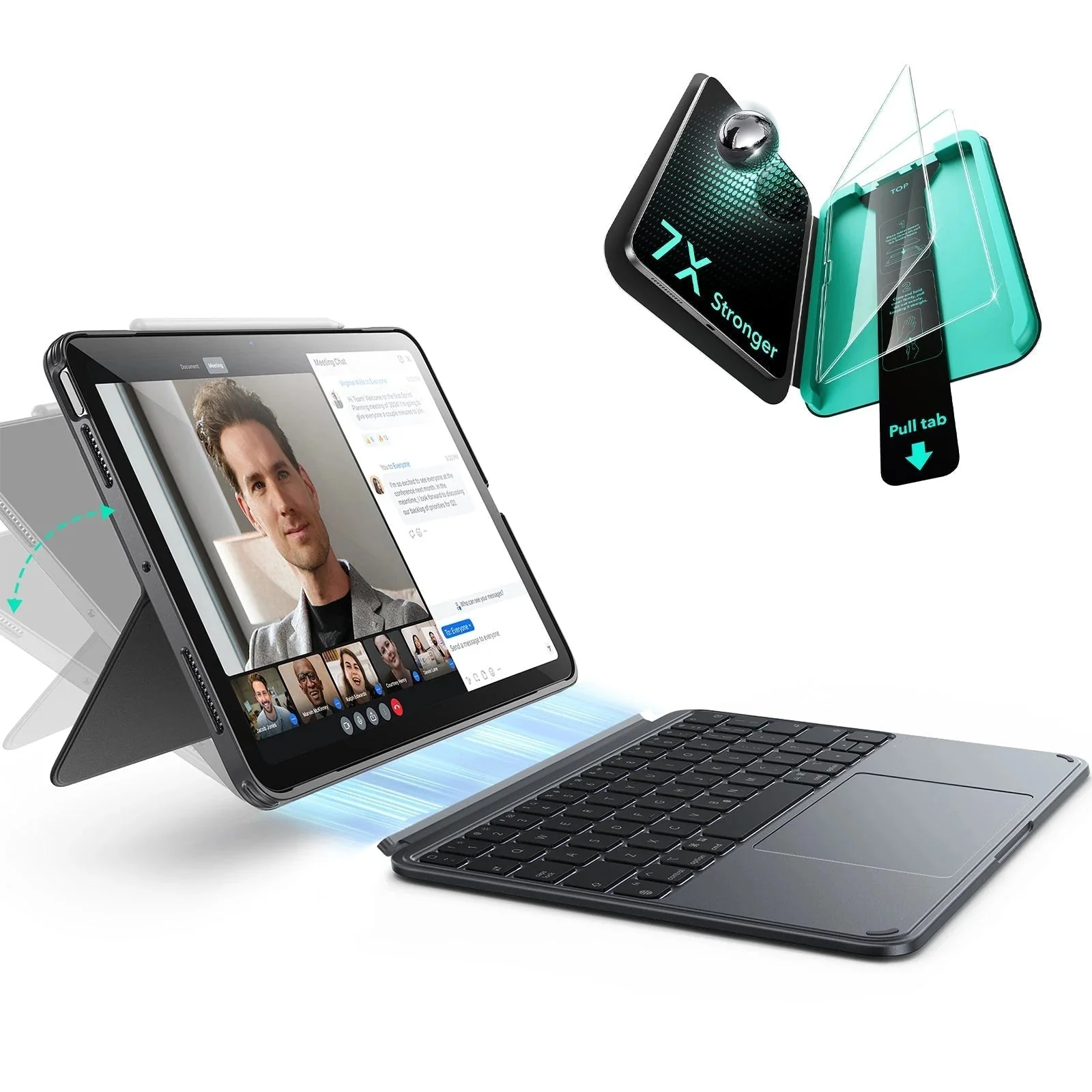 iPad Air 13" (M4, 2026) Shift Tastaturhülle (abnehmbar) & Schutzbundle - DE Layout - Dark Gray