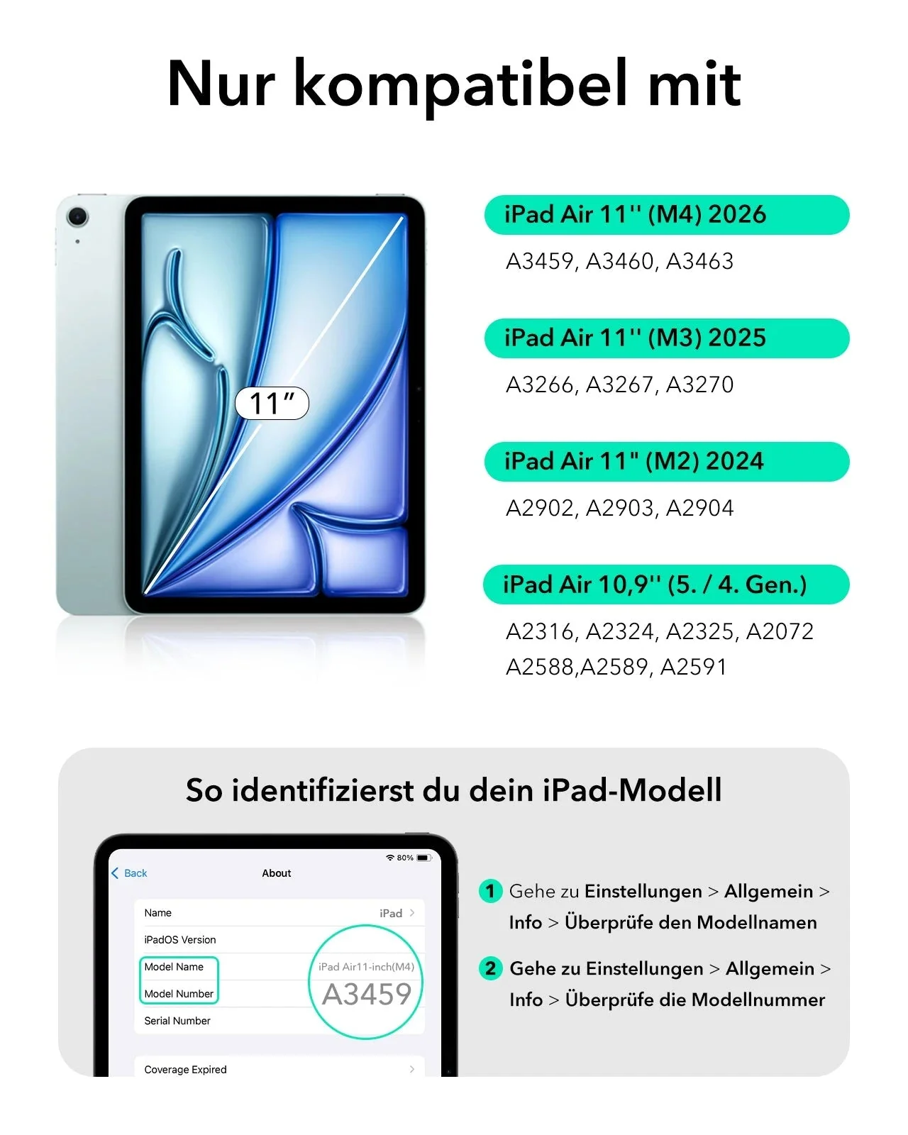 iPad Air 11" (M4, 2026) Flex Tastaturhülle (abnehmbar) & Paper-Feel Schutzbundle- DE Layout -Dark Gray - Image 2