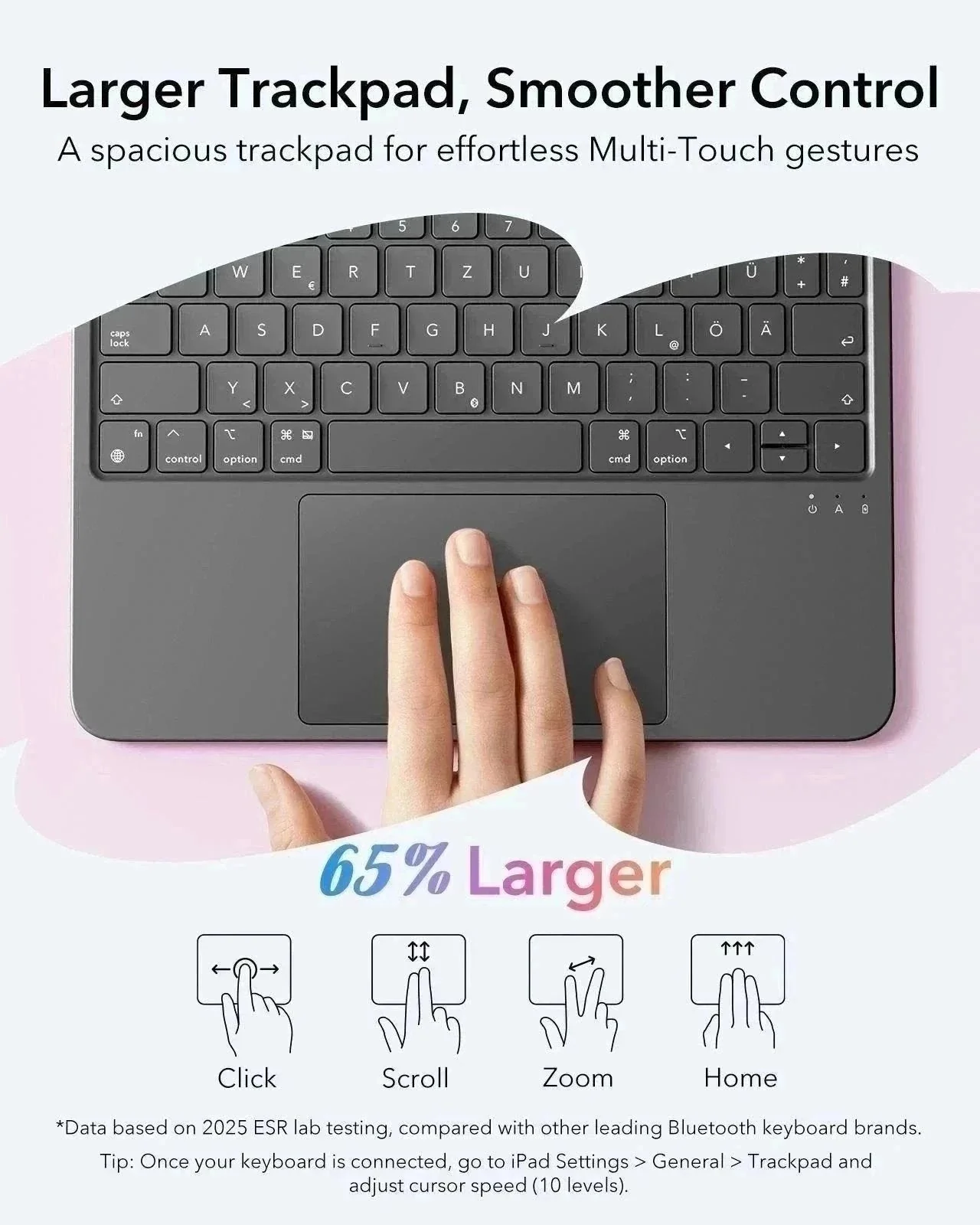 iPad Air 11" (6. Gen) 2024 Flex-Tastaturhülle (abnehmbar) Schutzbundle - DE Layout -Dark Gray - Image 5