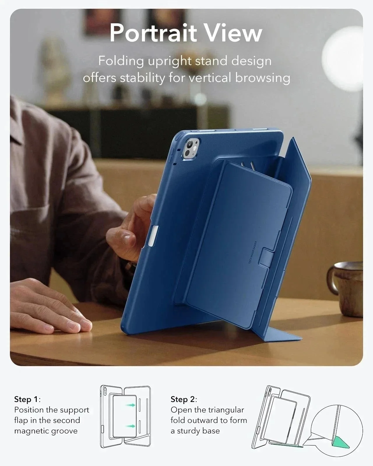 iPad Pro 13ʺ (2025) Flip Magnetic Protection Bundle - Navy Blue - Image 3