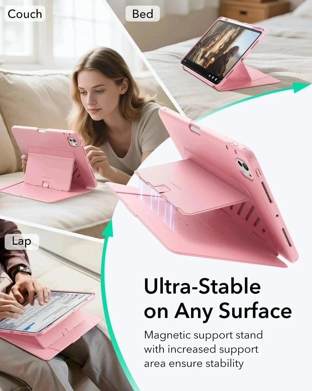 iPad Pro 11″ (2024) Flip Magnetic Case with Pencil Bundle - Pink - Image 7