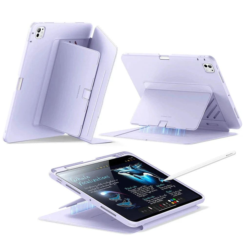 iPad Pro 11" (2025) Flip Magnetic Case with Pencil Holder - Purple