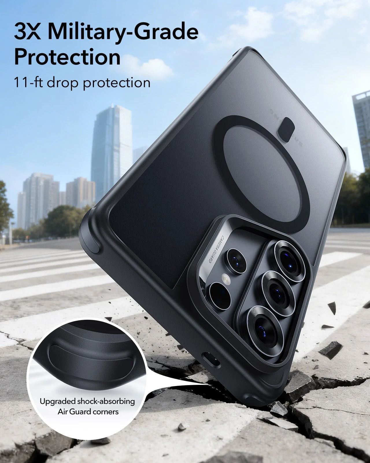 Galaxy S26 Ultra Bundle Classic Hybrid Magnetic Case and Armorite® Screen Protector - Frosted Black - Image 3