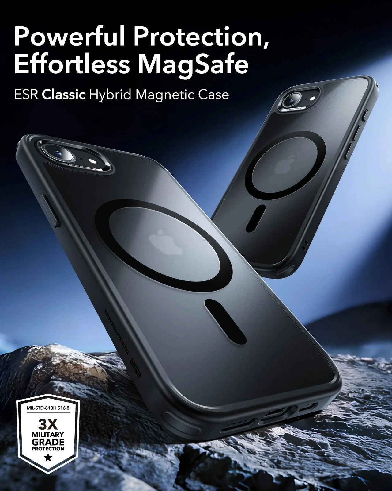 iPhone 17e Classic Hybrid Magnetic Case - Frosted Black - Image 2
