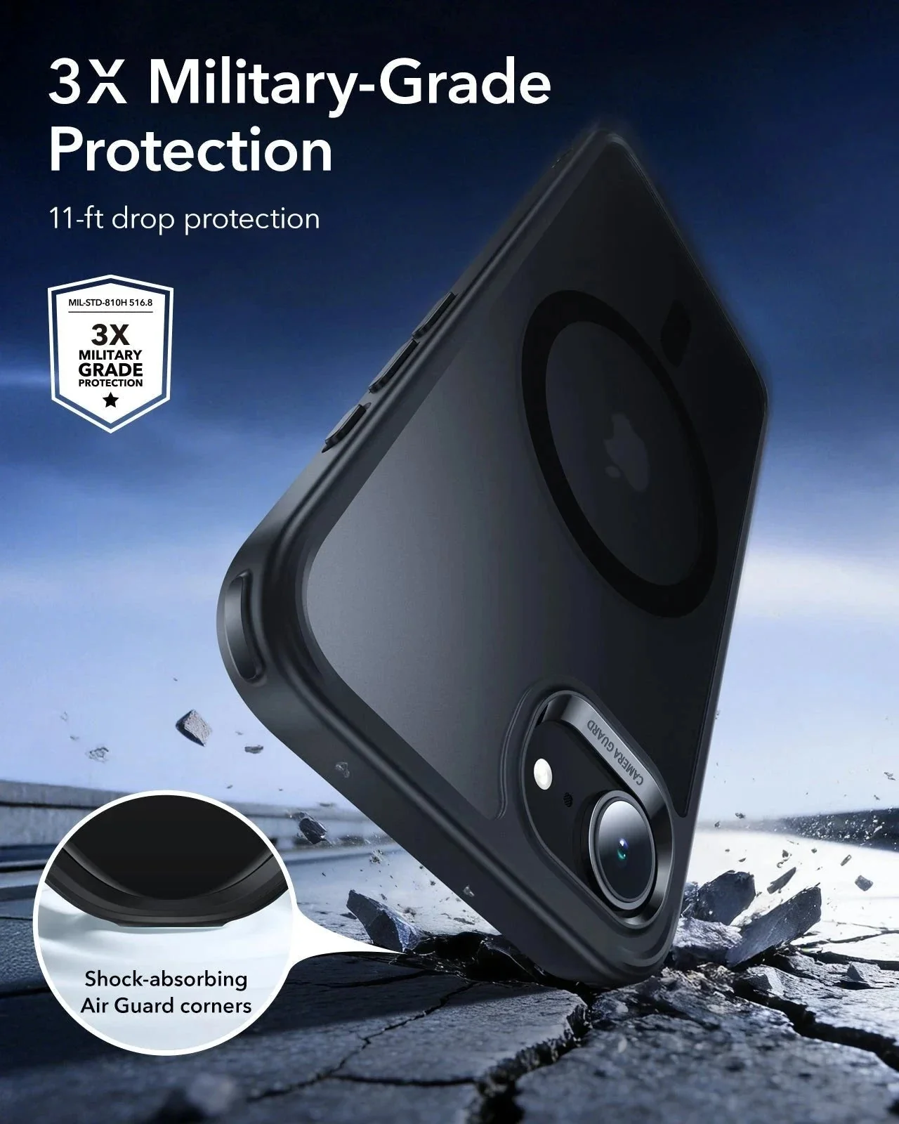 iPhone 17e Classic Hybrid Magnetic Case - Frosted Black - Image 4