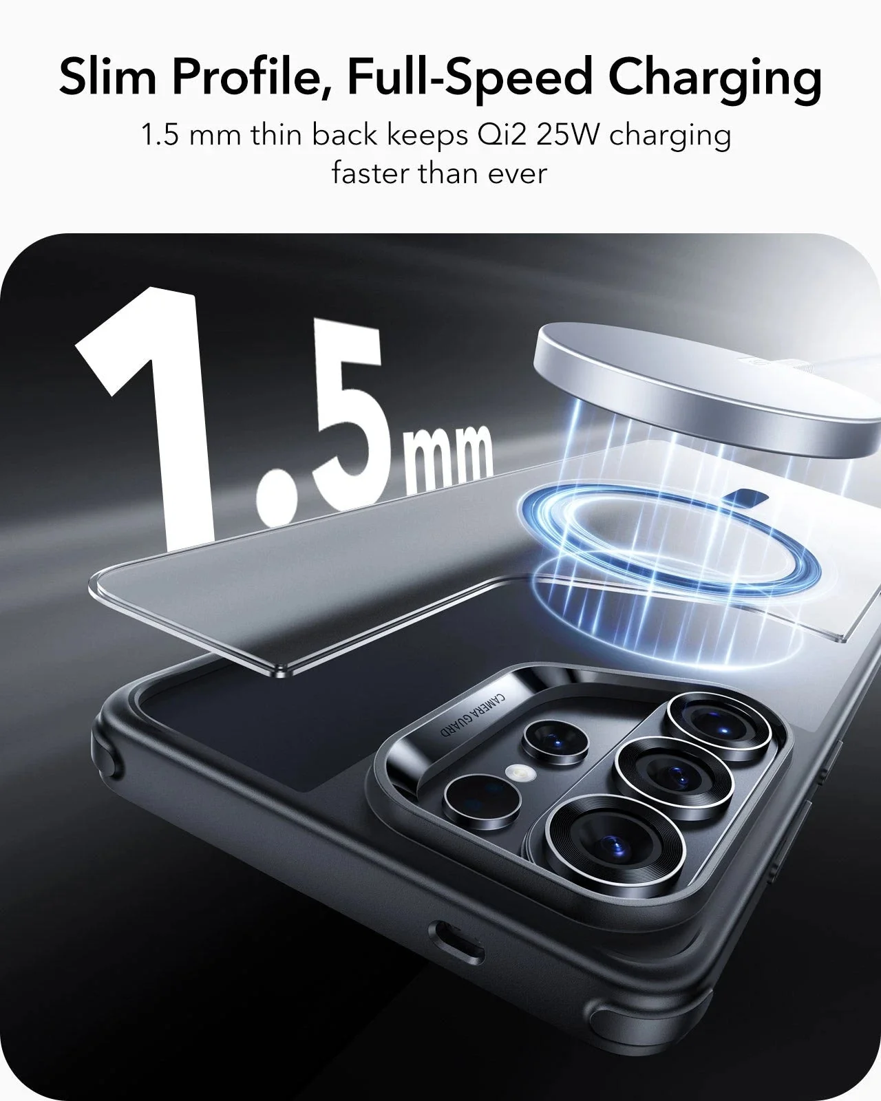 Galaxy S26 Ultra Bundle Classic Hybrid Magnetic Case and Armorite® Privacy Screen Protector - Frosted Black - Image 7