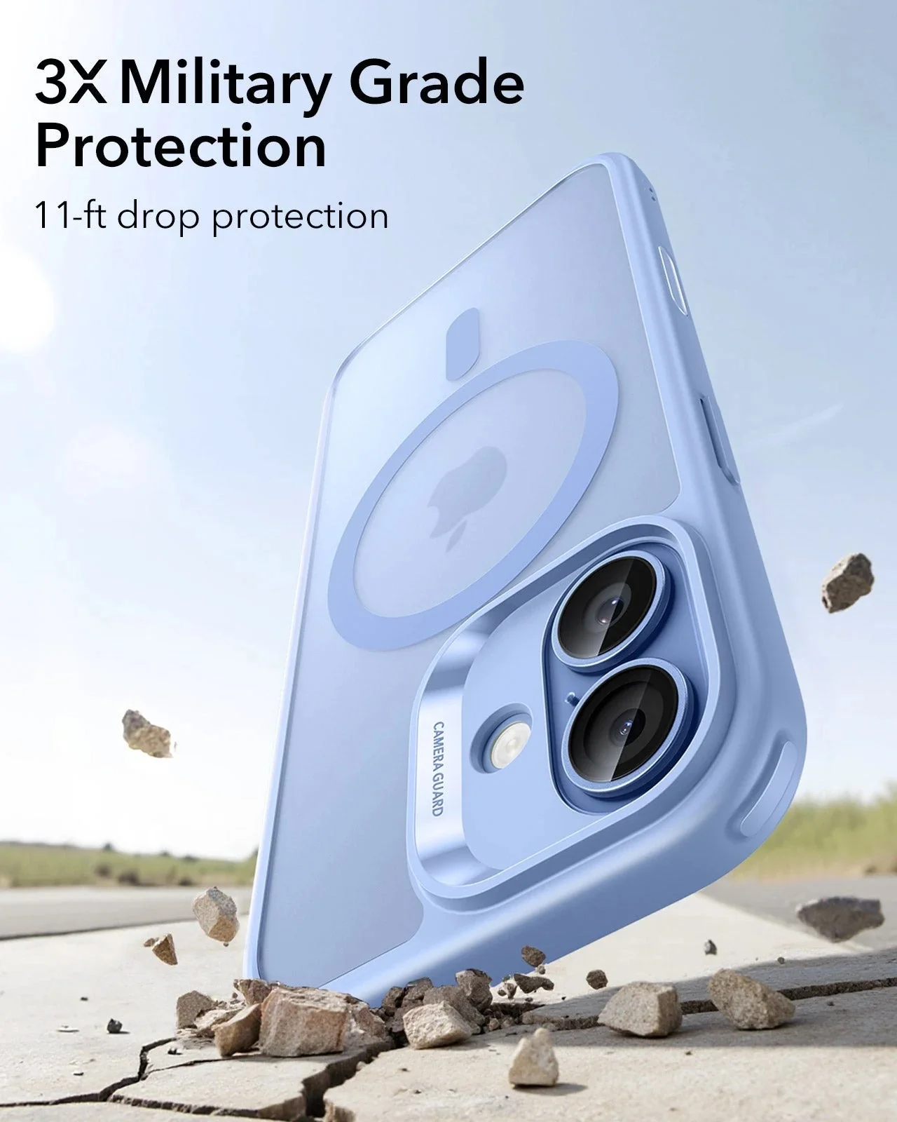 iPhone 17 Bundle Classic Hybrid Magnetic Case (Camera Control) and Armorite Screen Protector - Frosted Light Blue - Image 4