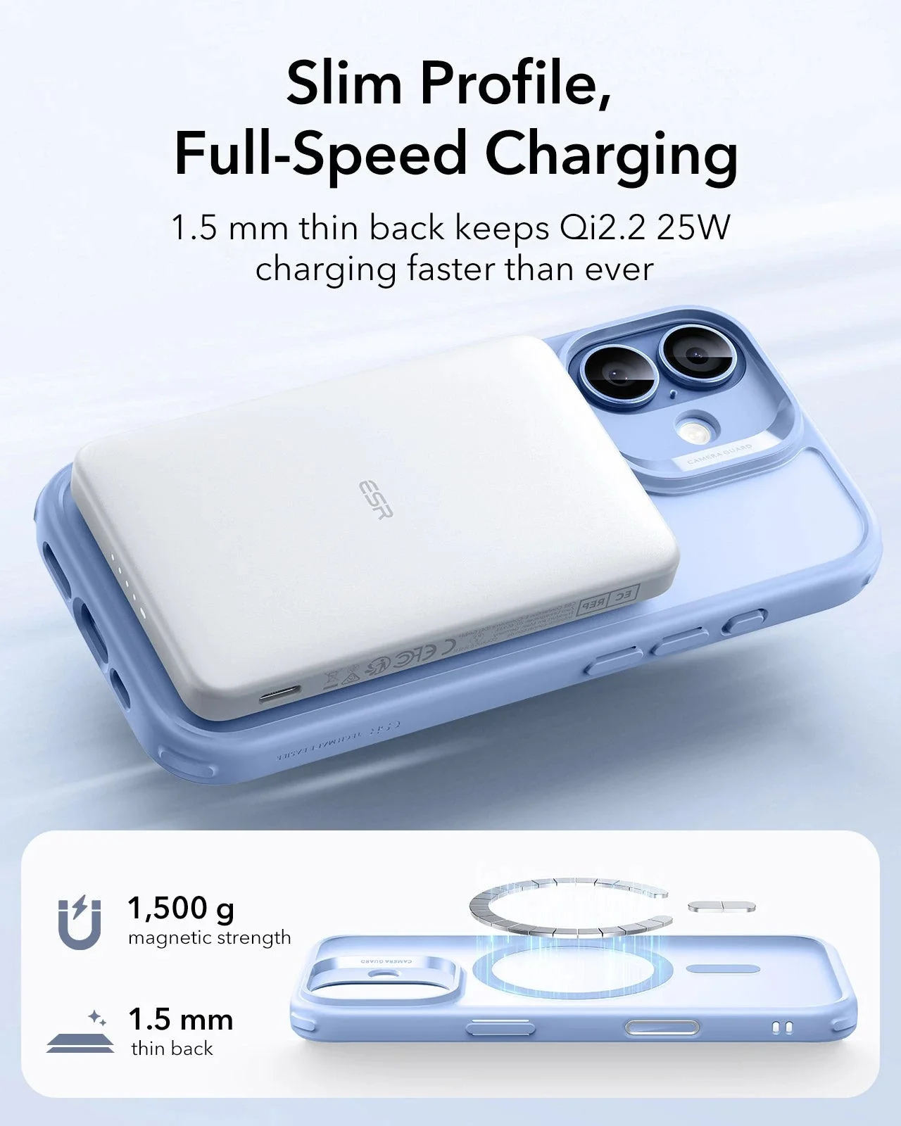 iPhone 17 Bundle Classic Hybrid Magnetic Case (Camera Control) and Armorite Screen Protector - Frosted Light Blue - Image 5