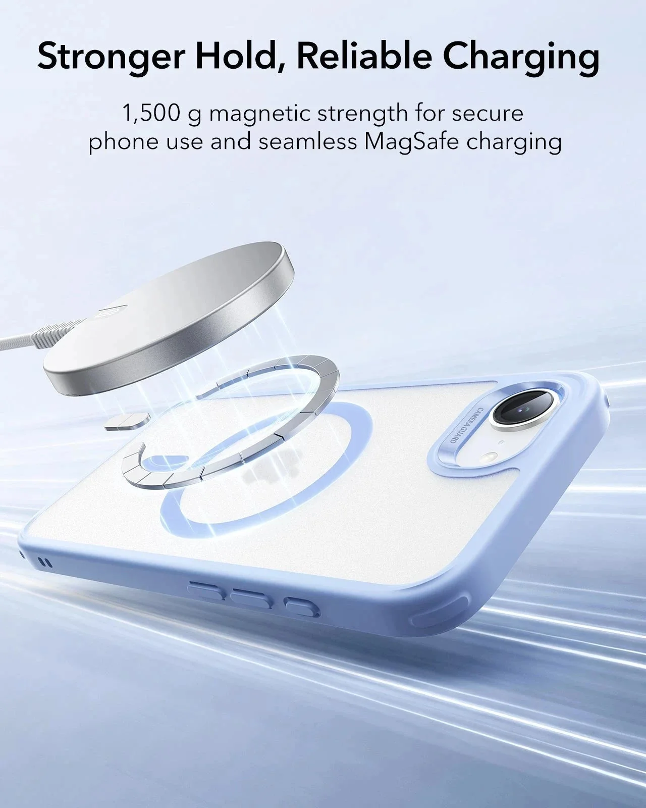 iPhone 17e Bundle Classic Hybrid Magnetic Case & Armorite® Privacy Screen Protector - Frosted Light Blue - Image 6