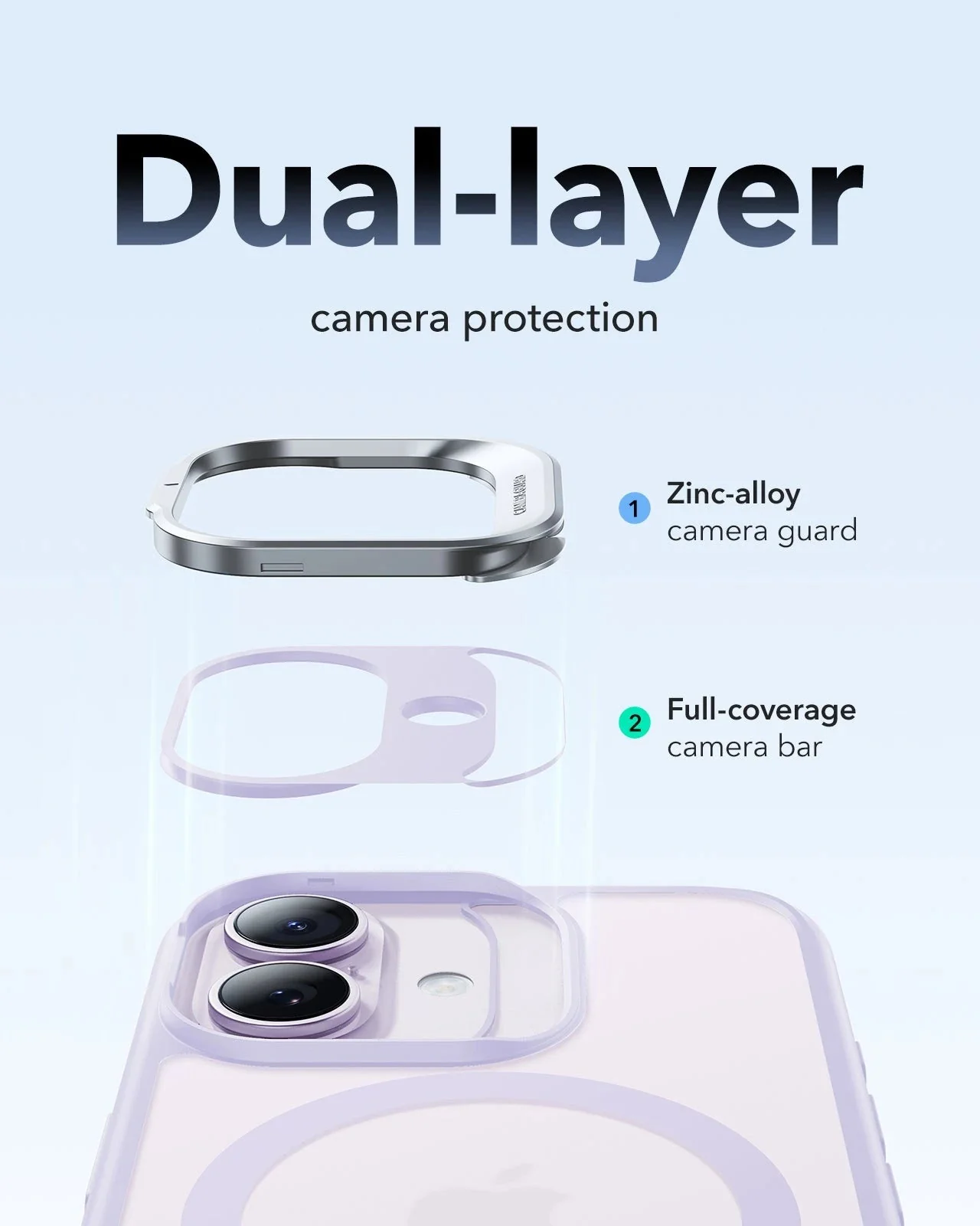 iPhone 17 Bundle Classic Hybrid Magnetic Case (Camera Control, Stash Stand) and Armorite Screen Protector - Frosted Light Purple - Image 6